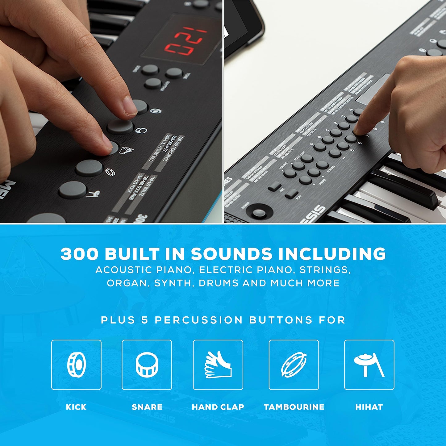 Alesis Melody 32 - Electric Keyboard Digital Piano with 32 Keys, Speakers, 300 Sounds, 300 Rhythms, 40 Songs, USB-MIDI Connectivity and Piano Lessons