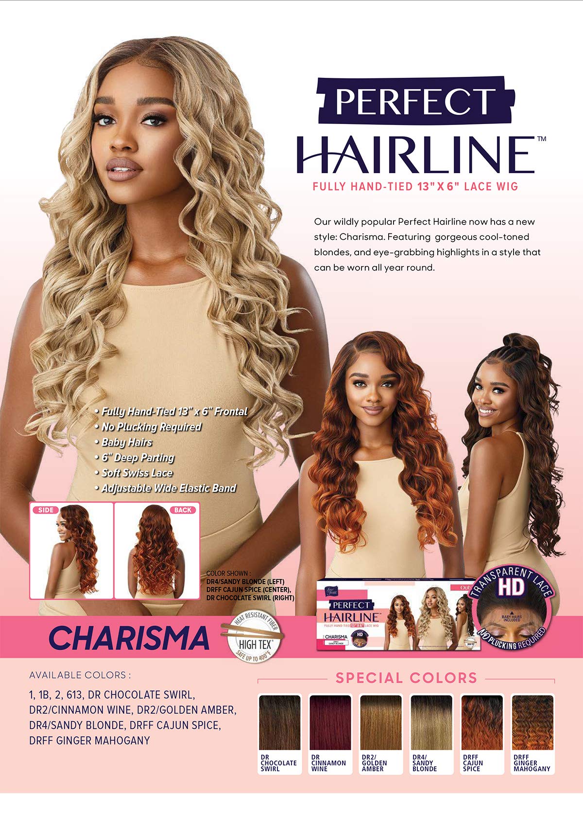 Outre Perfect Hair Line Synthetic 13x6 Lace Front Wig - CHARISMA (1B Off Black)