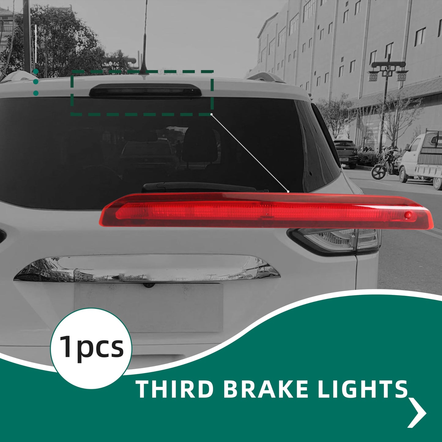 Third Brake Lights 923-292 Compatible With Ford Escape 2013-2017,Center High Mount Stop Light CJ5Z-13A613-B,Rear Liftgate Trunk Lamp,High Mount Lamp OE CJ5Z13A613B CJ5Z13A613A CJ5Z13A613D