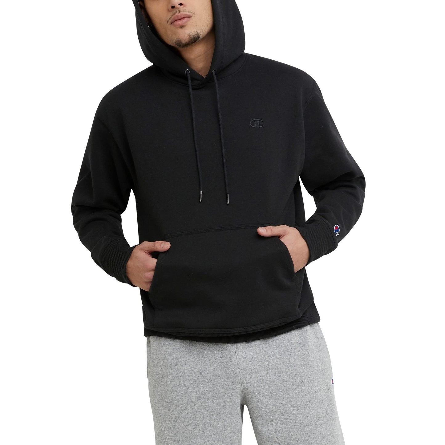 Champion Men's Powerblend Pullover Hoodie, Black, Small