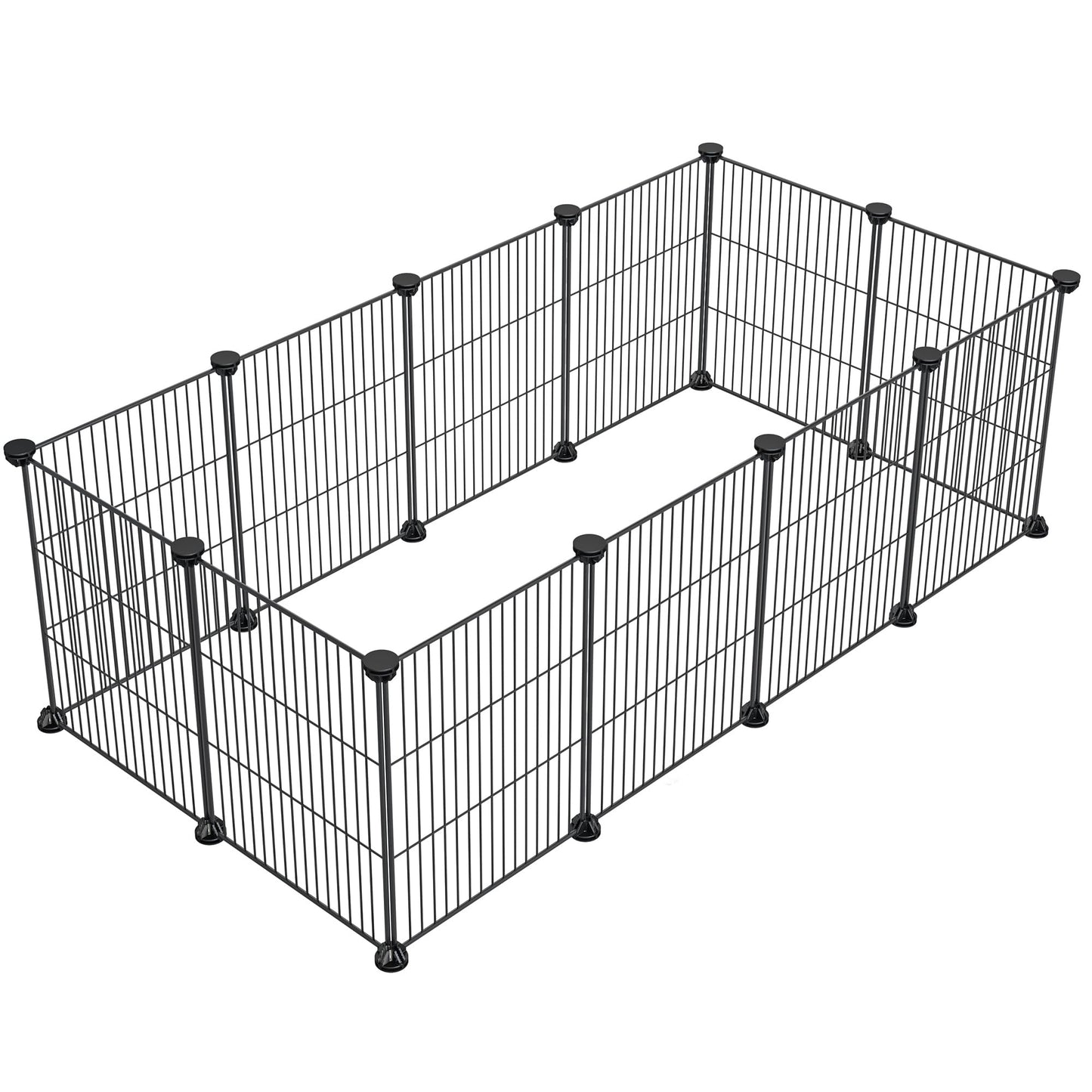 LURIVA DIY Small Animal Playpen, Pet Playpen, Guinea Pig Cages, Rabbit Playpen, Small Animal Cage, Dog Playpen, Puppy Playpen, Indoor Portable Metal Wire Yard Fence, 15 X 12 Inch, 12 Panels, Black