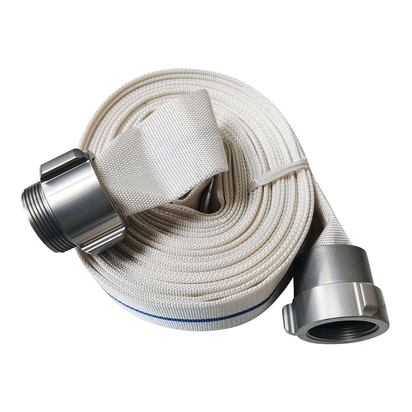 1.5" x 50' FirmHose Heavy Duty Swimming Pool/Garden/Backwash/Discharge Hose with NPT Metal Connector and PVC Nipple