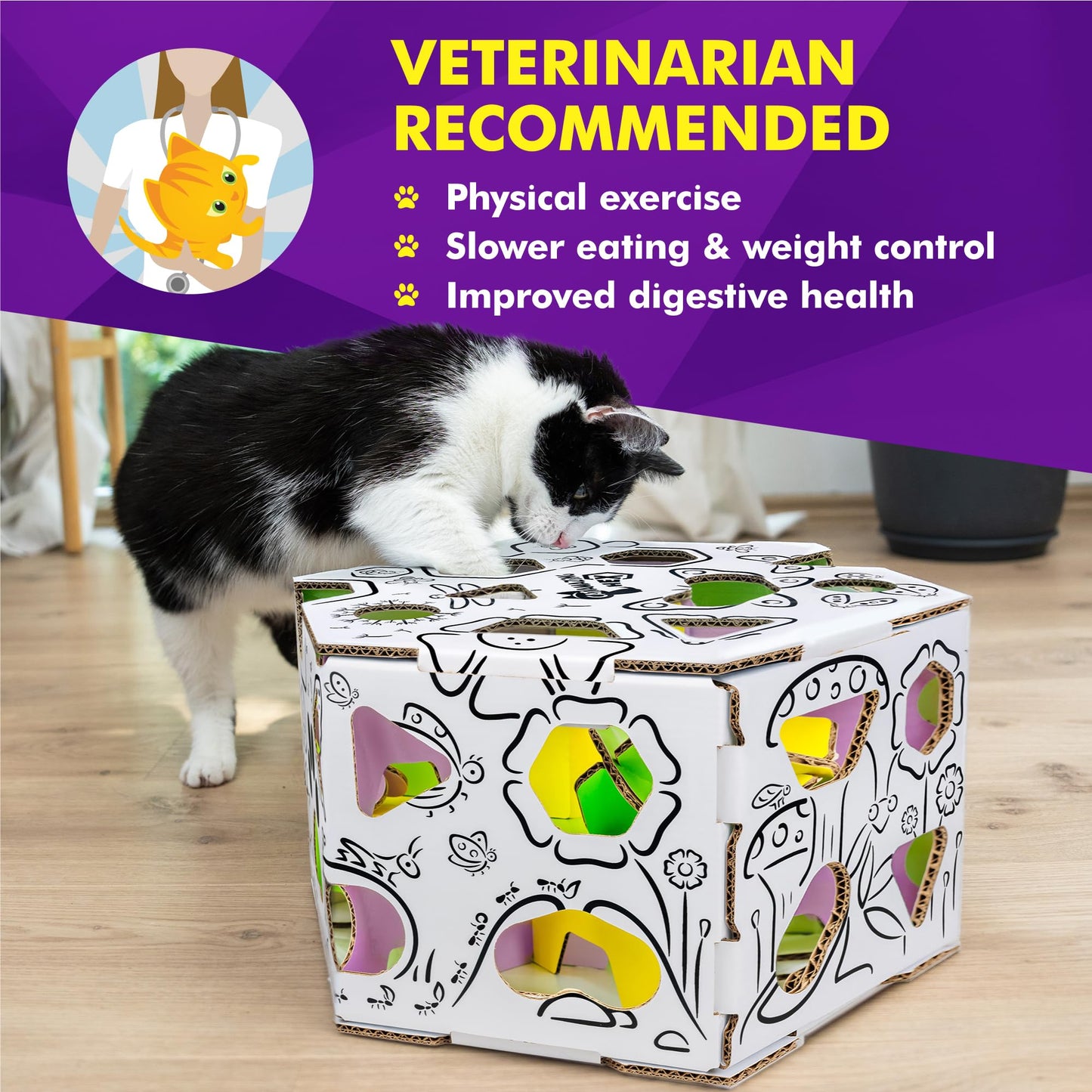 Cat Amazing HEX – Interactive Treat-Hunt Puzzle Feeder