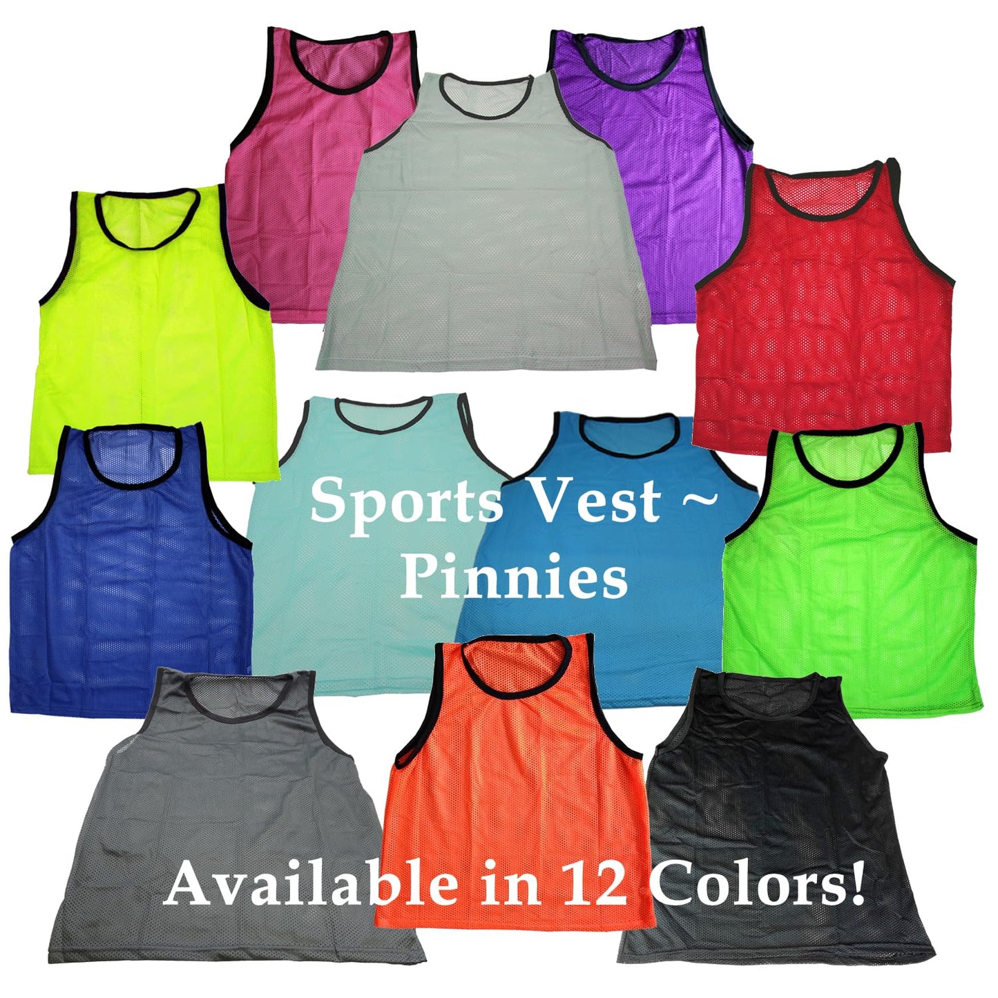 Blue Dot Trading 12 Green Adult Sports Pinnies-12 Scrimmage Training Vests