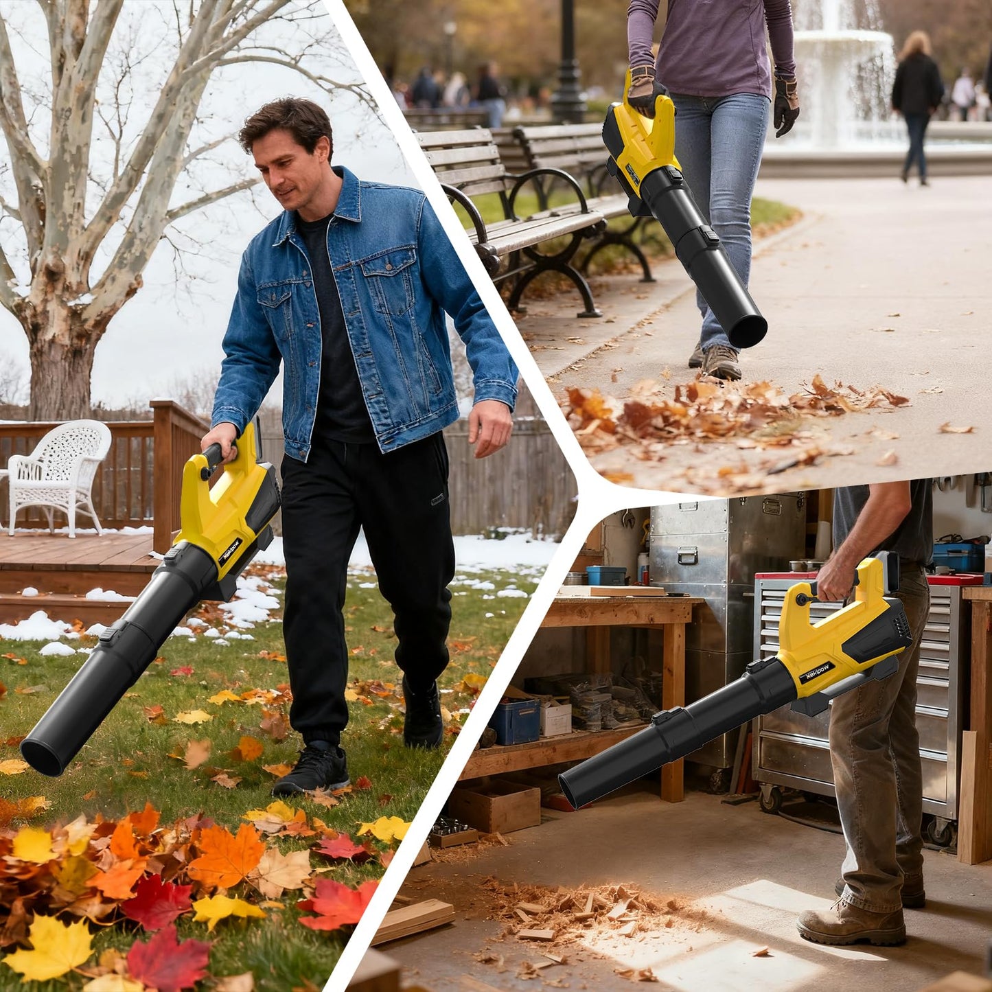 Cordless Leaf Blower Fit for Dewalt 20V, 650 CFM Electric Leaf Blower, with Brushless Motor Built-in Protection Device, Variable Speed, Turbo Mode, for Driveway Lawn Care, Yard, Snow(Tool ONLY)