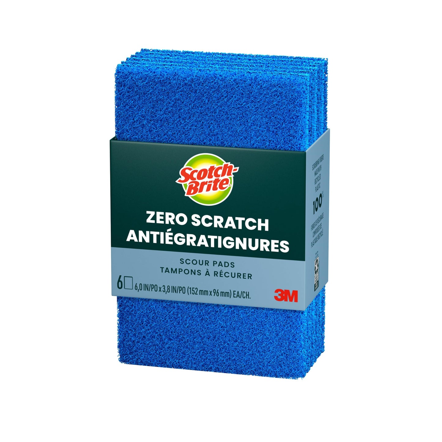 Scotch-Brite Zero Scratch Scouring Pad, Effective + Gentle Dish Scrubber for Household Cleaning, 30 Scrub Pads for Dishes, Nonstick Pots and Pans, Glass, Tubs, Showers, Reusable & Durable