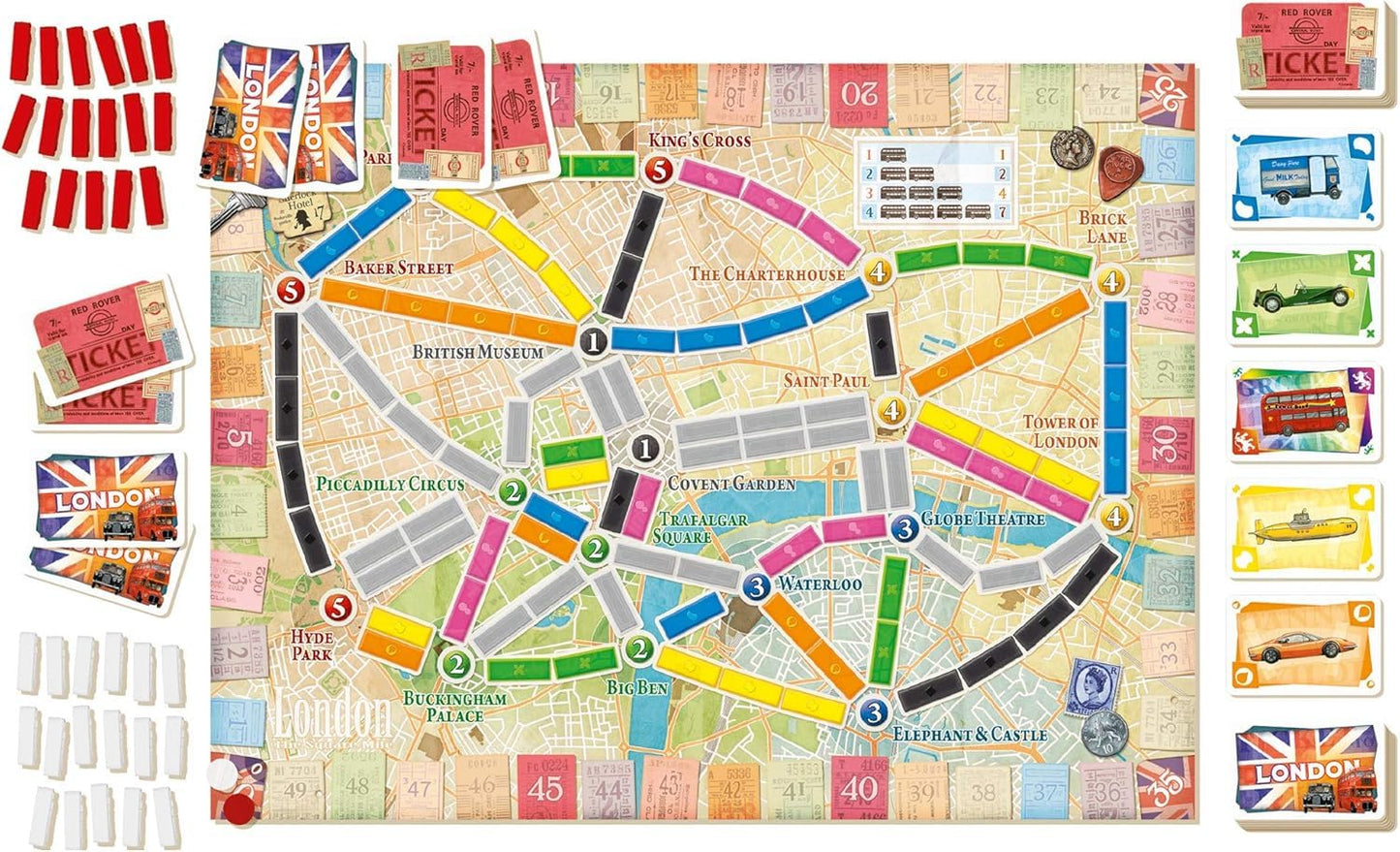 Ticket to Ride - Express - London (English) - Board Games - Strategy/Family - Fast-Paced Version of Ticket to Ride Set in London - Ages 8+ - 2 to 4 Players - Under 15 Minute Playtime - Made by Asmodee