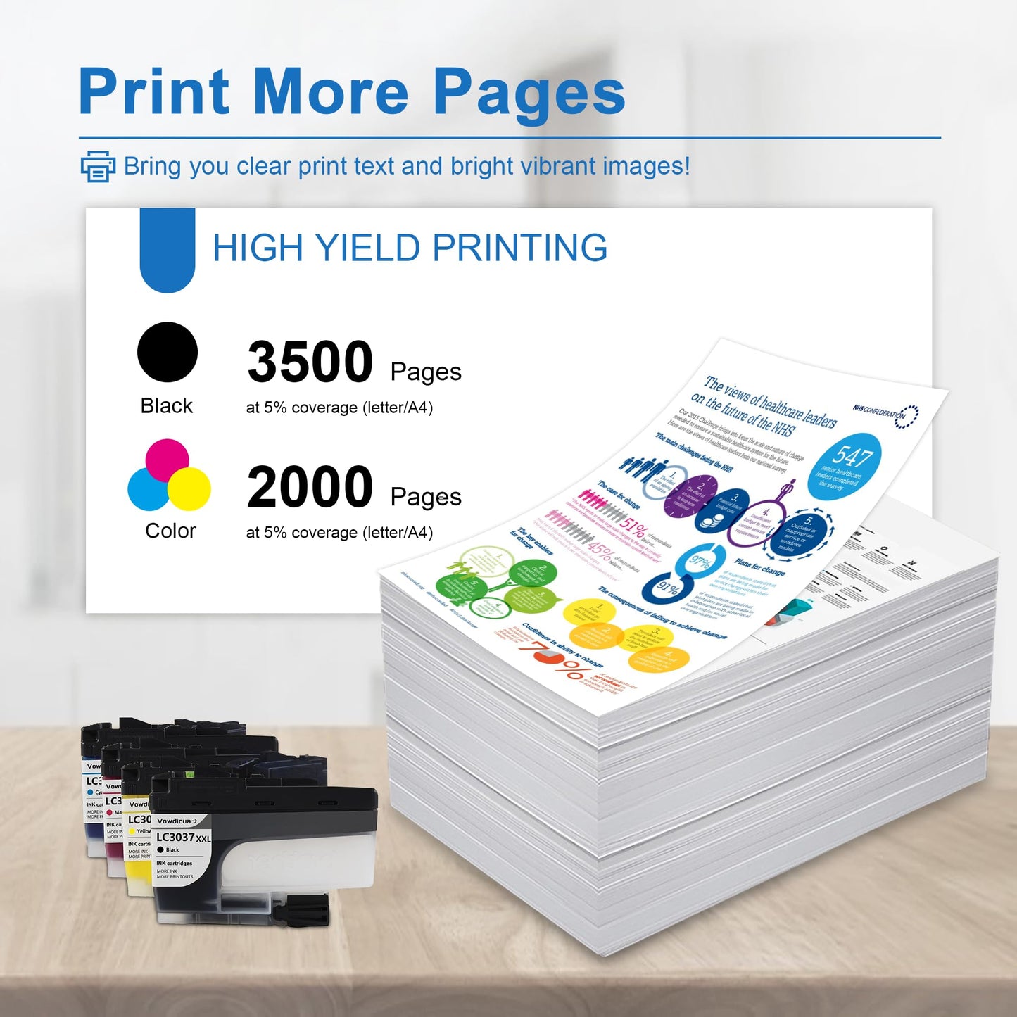 LC3037 LC3037XXL Ink Cartridge High Yield 4 Pack Replacement for Brother 3037 LC3037 LC-3037 XXL LC3037XXL MFC-J5845DW MFC-J5945DW MFC-J5845DW XL MFC-J6945DW MFC-J6545DW Printer (BK/C/M/Y)