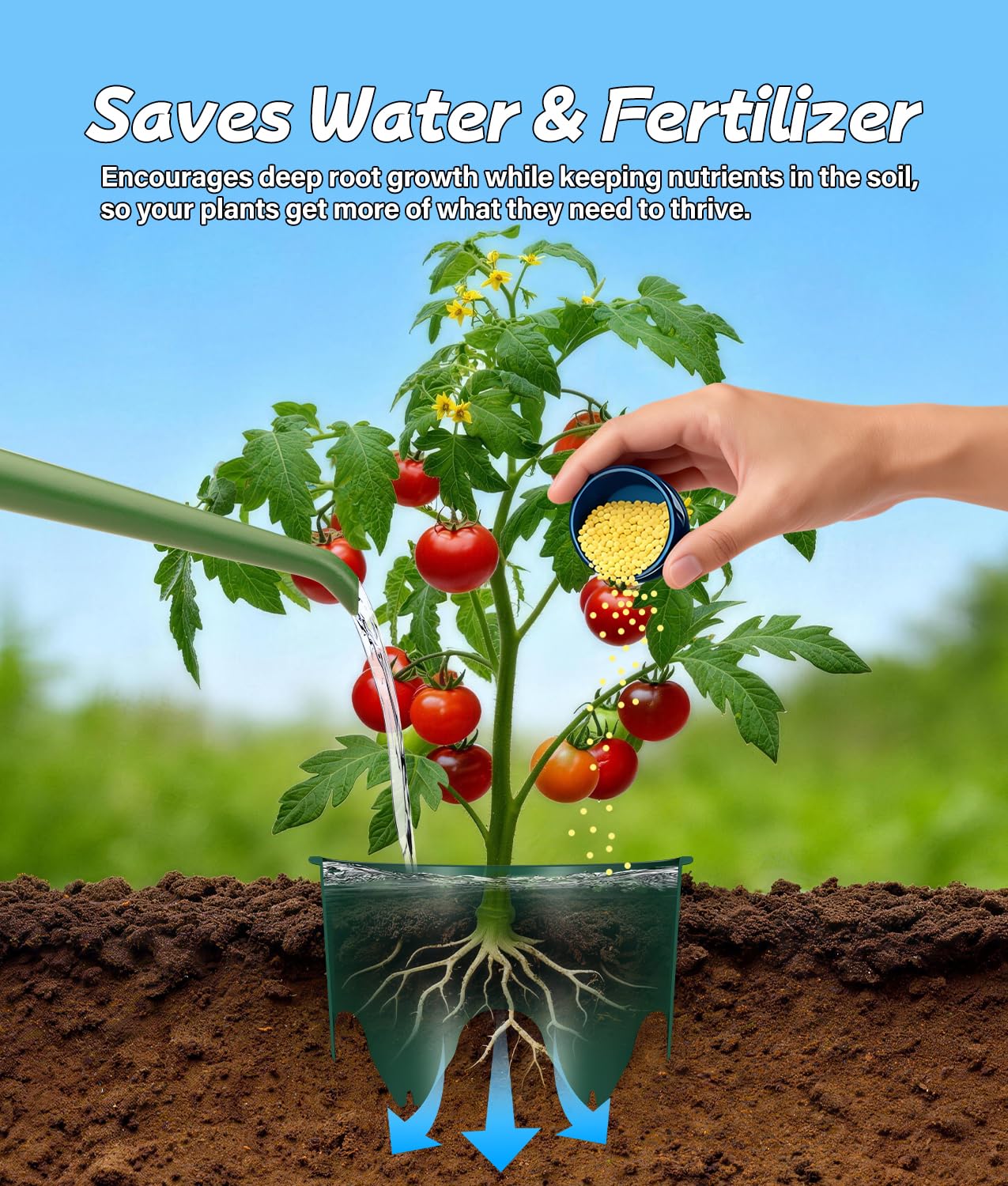 WADEO 17.78cm/7in Planting Grow Rings, 12 PCS Plant Rings for Outdoor Plants, Perfect for Deep Root Watering Veggies Herbs Vegetable and Flowers