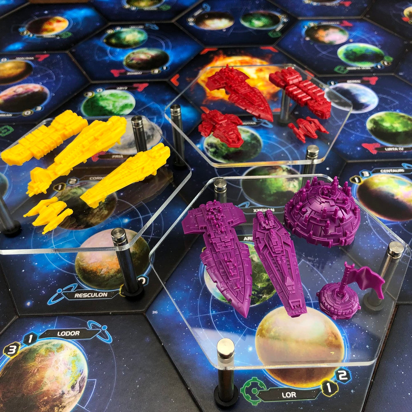 Fleet Stands | 6pc 93mm | Steel Legs & Rubber Feet | Compatible with Twilight Imperium 4, TI4 Codex, , Eclipse: 2nd Dawn for The Galaxy
