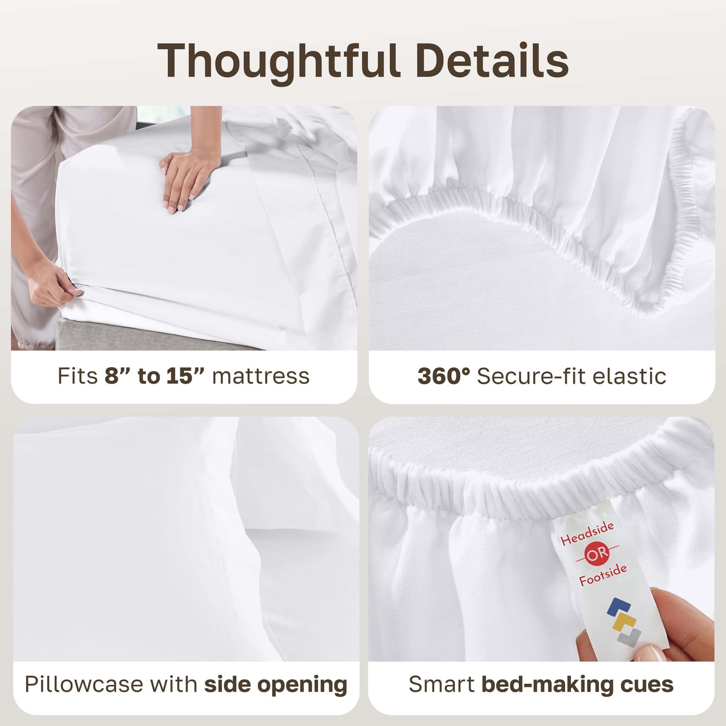 California Design Den -Twin Sheet Set 100% Cotton Sheets, 600 Thread Count, Deep Pocket, Soft & Crisp White Sheets Set, 3 Pc Twin Sheets Set, Sateen Weave, Beats Egyptian Cotton Claim (Bright White)