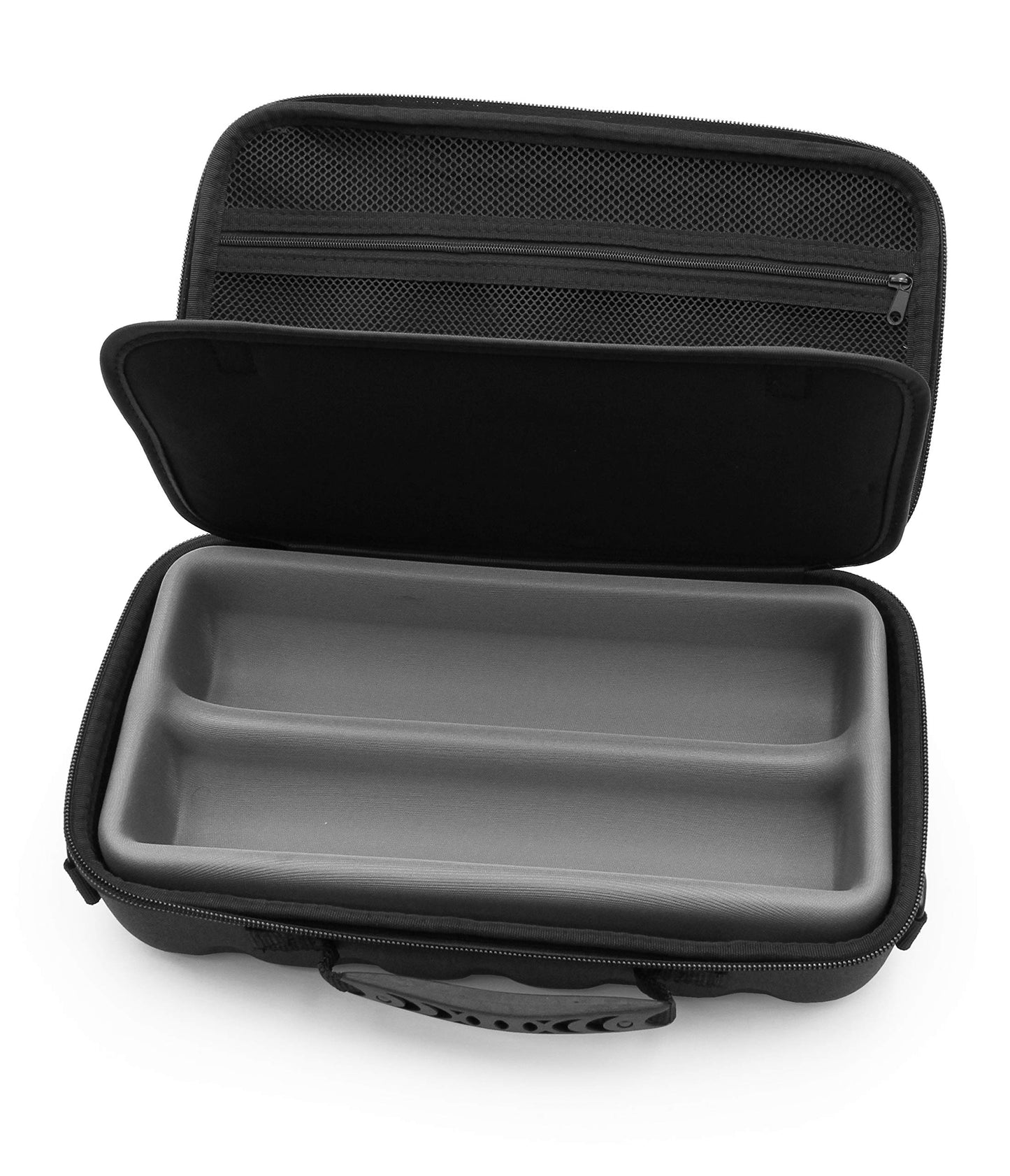 CASEMATIX Two Wireless Microphone Case Compatible with Wireless Mic System Handheld Microphones Sennhesier, Shure and More, Dual Mic Bag with Shoulder Strap and Hard Shell Exterior