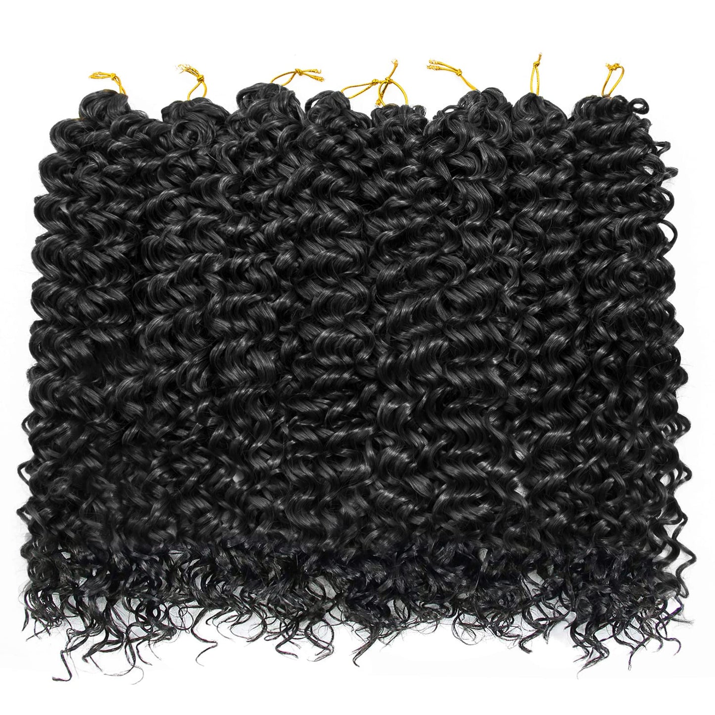 8 Packs Curly Crochet Hair GoGo Curl Crochet hair for Black Women Deep Wave Braiding hair,Synthetic Bohemian Crochet Braid Water Wave Crochet hair Extensions(18inch, 1B)