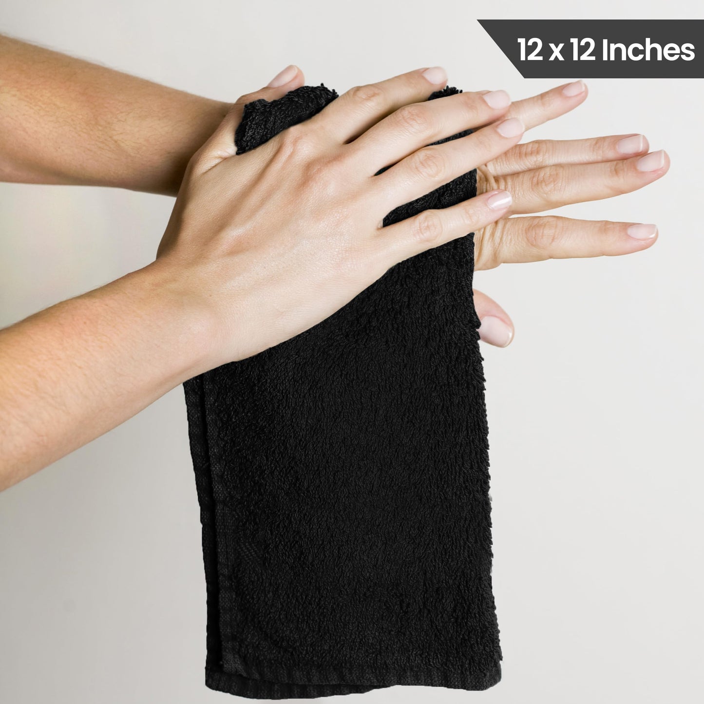 Utopia Towels Cotton Washcloths Set, 100% Ring Spun Cotton, Premium Flannel Face Cloths, Highly Absorbent and Soft Feel Fingertip Towels, 24 Pack, Black
