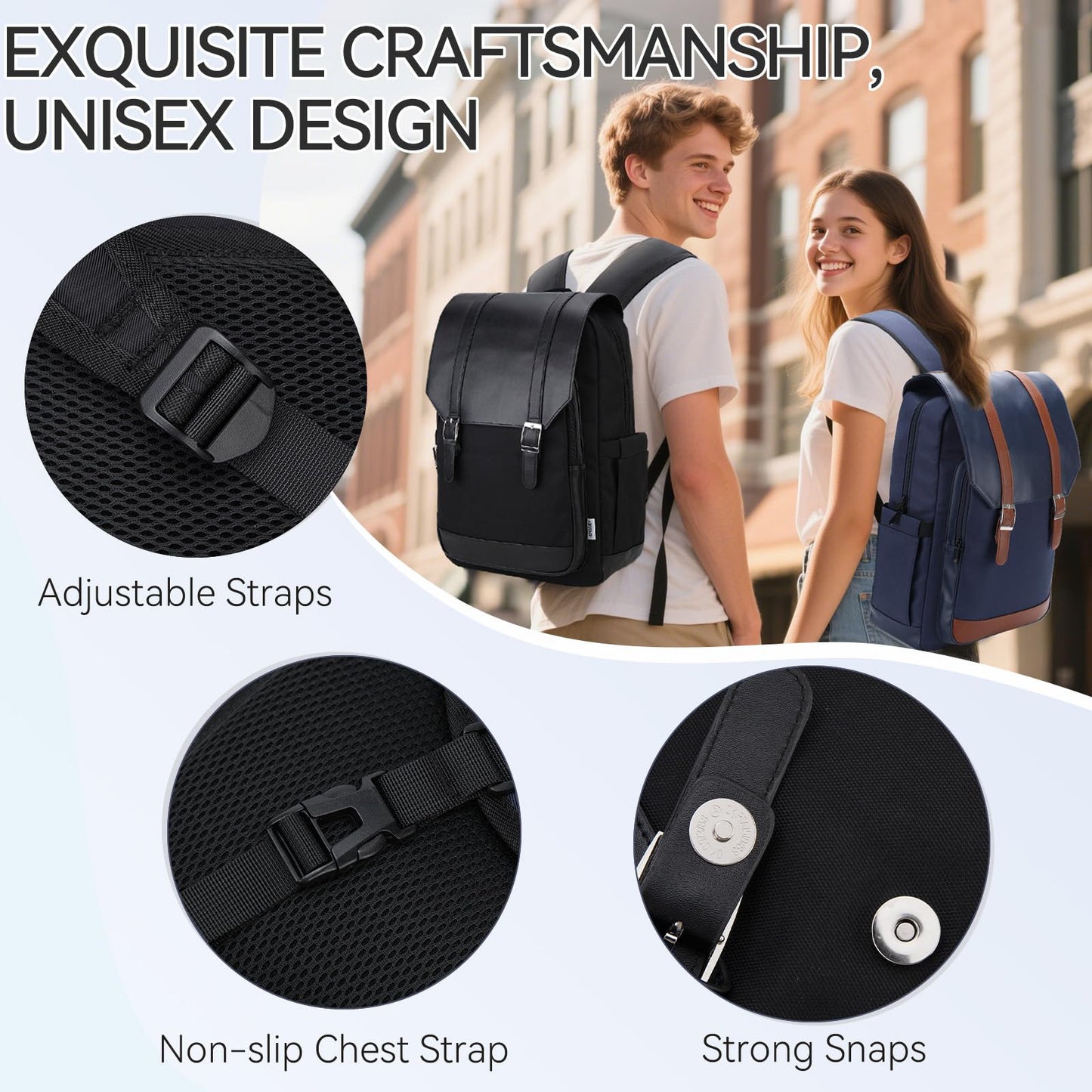 VX VONXURY Laptop Backpack, 15.6 Inch Anti-theft Backpack Purse Water Resistant College Backpack for School Work Travel Teacher,Black