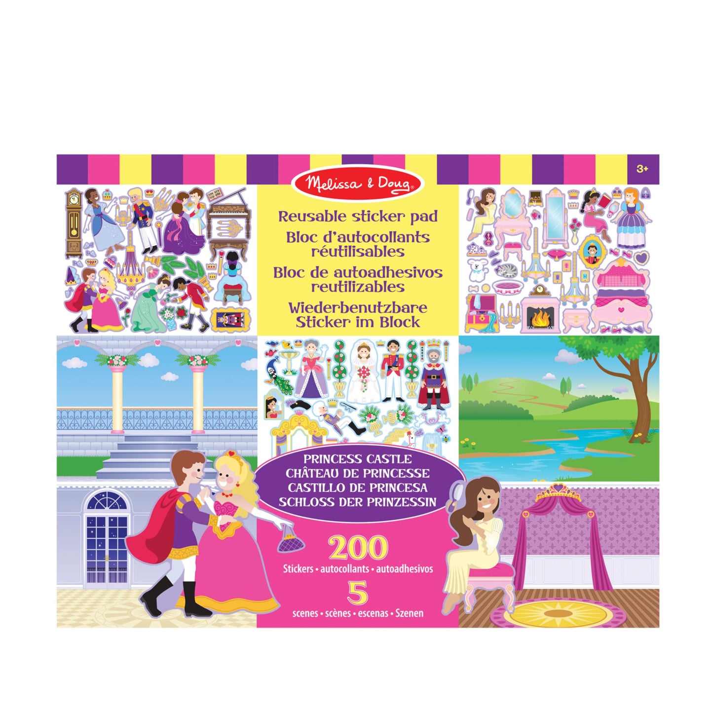 Melissa & Doug Reusable Sticker Pads Set: Fairies, Princess Castle, Play House, Dress-Up - 680+ Stickers