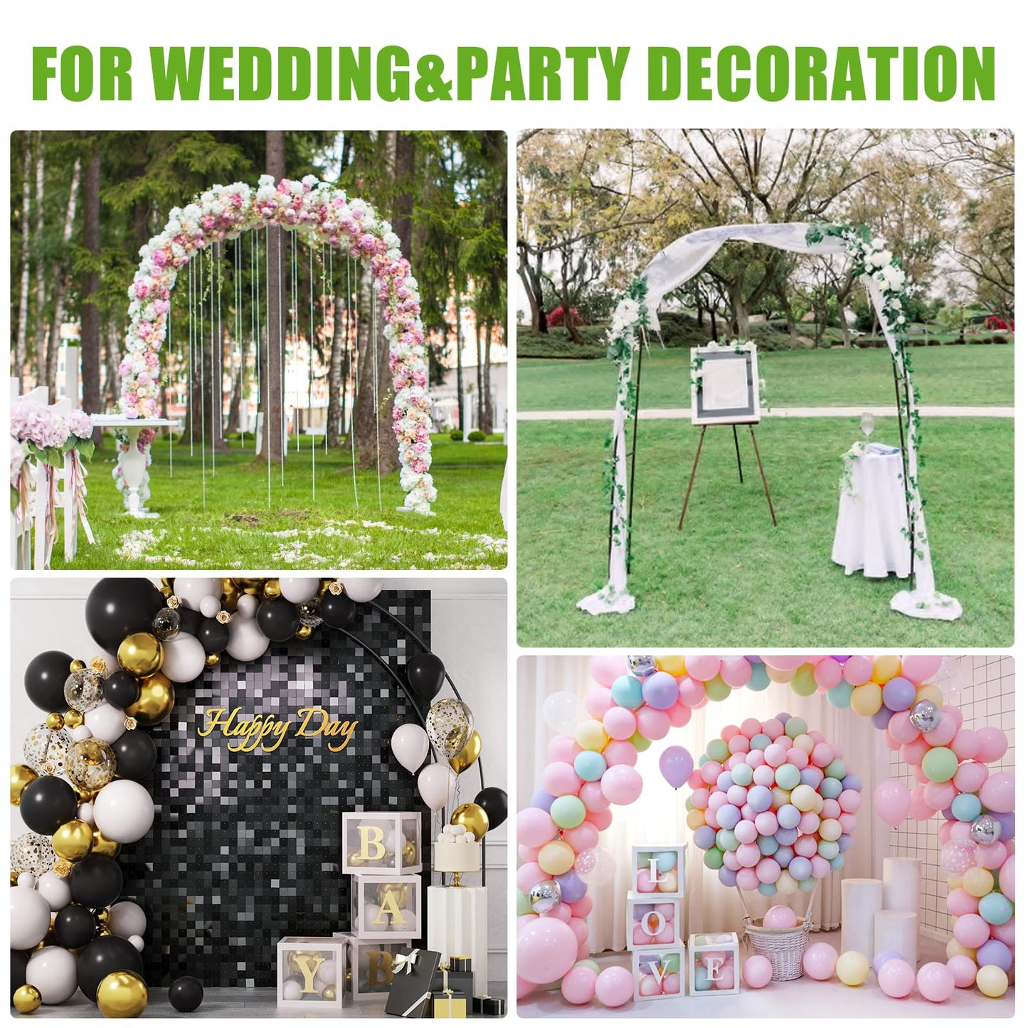 [2026] Garden Arch Trellis, Heavy Duty Garden Arbors for Climbing Plants, Wedding Arch Flowers Frame for Wedding, Party Decoration