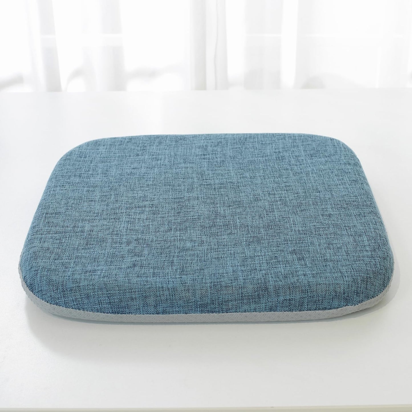 Huierxun High Resilience Memory Foam Chair Cushion 15"x15"x2" Set of 2 Square Chair Pads and Washable Cover Non Slip Seat Cushions for Indoor Dining Room Kitchen and Office Chairs (Green,15"x15")
