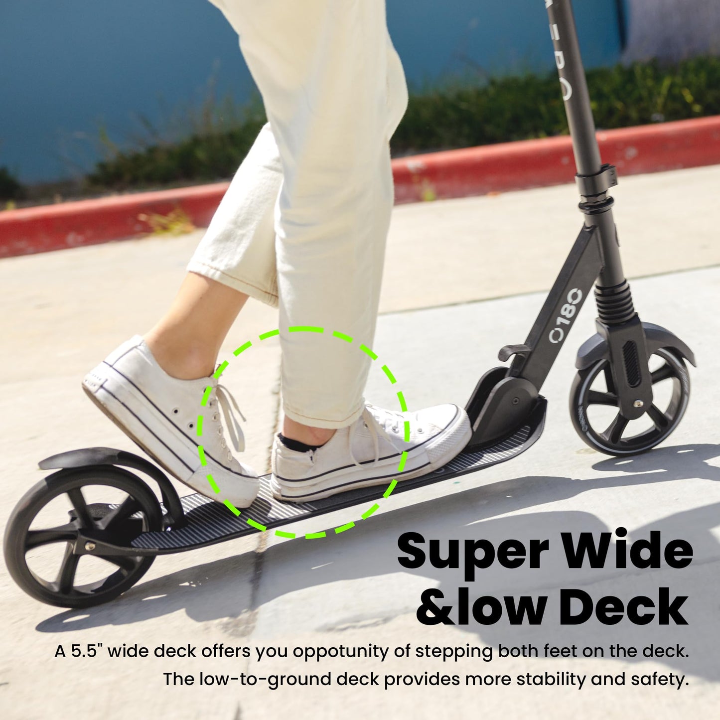 Aero Scooter for Kids 8-12, Teens & Adults | Boys Girls 2 Wheels Kick Scooters | Shock Absorption, Foldable & Height Adjustable