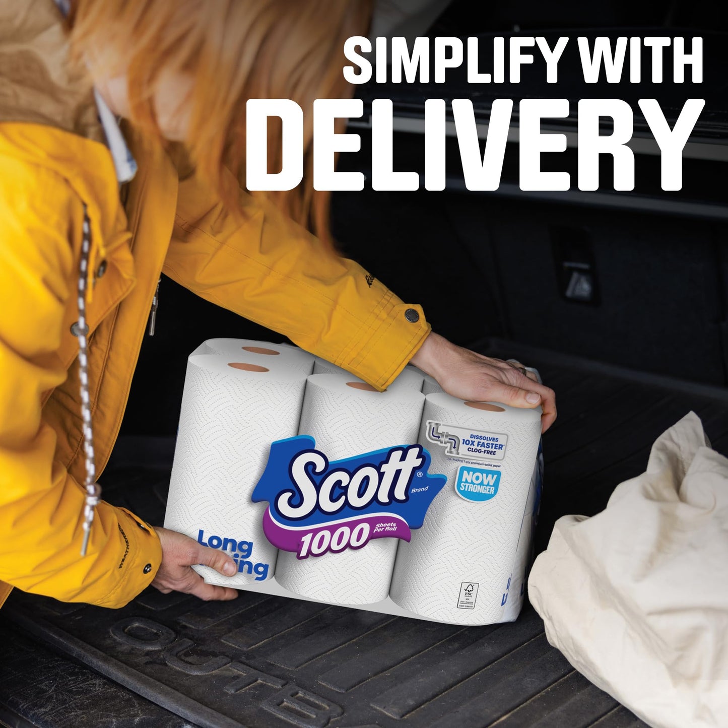 Scott 1000 Toilet Paper, 18 Rolls, Septic-Safe, 1-Ply Toilet Tissue