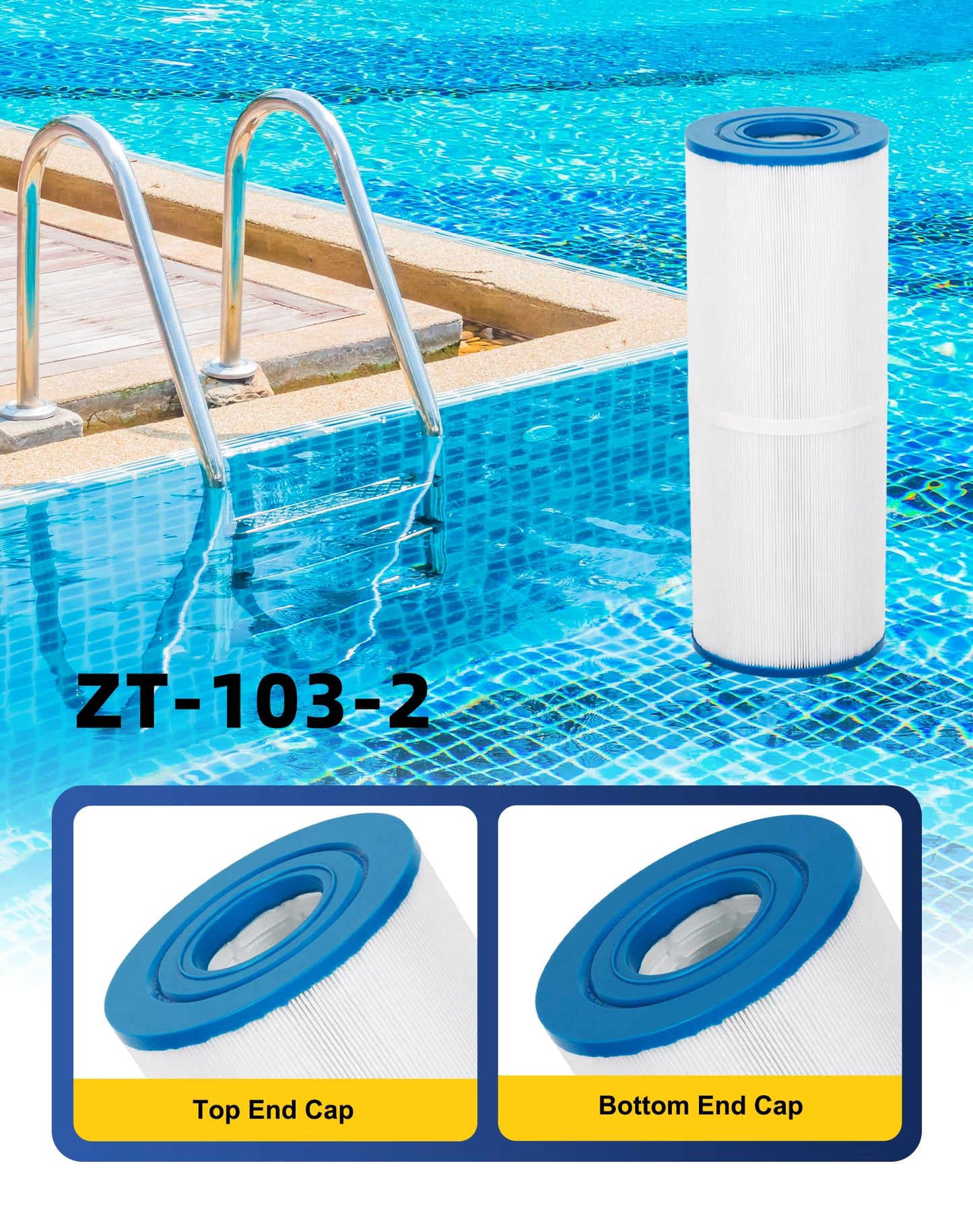 ZOTEE PRB50-In Spa Filter Replaces C-4950,Darlly 40506,Guardian 413-212-02,Filbur Fc-2390,03Fil1600,17-2380,Jacuzzi J200 Series Filter, Spa Hot Tub Filter,2 Pack