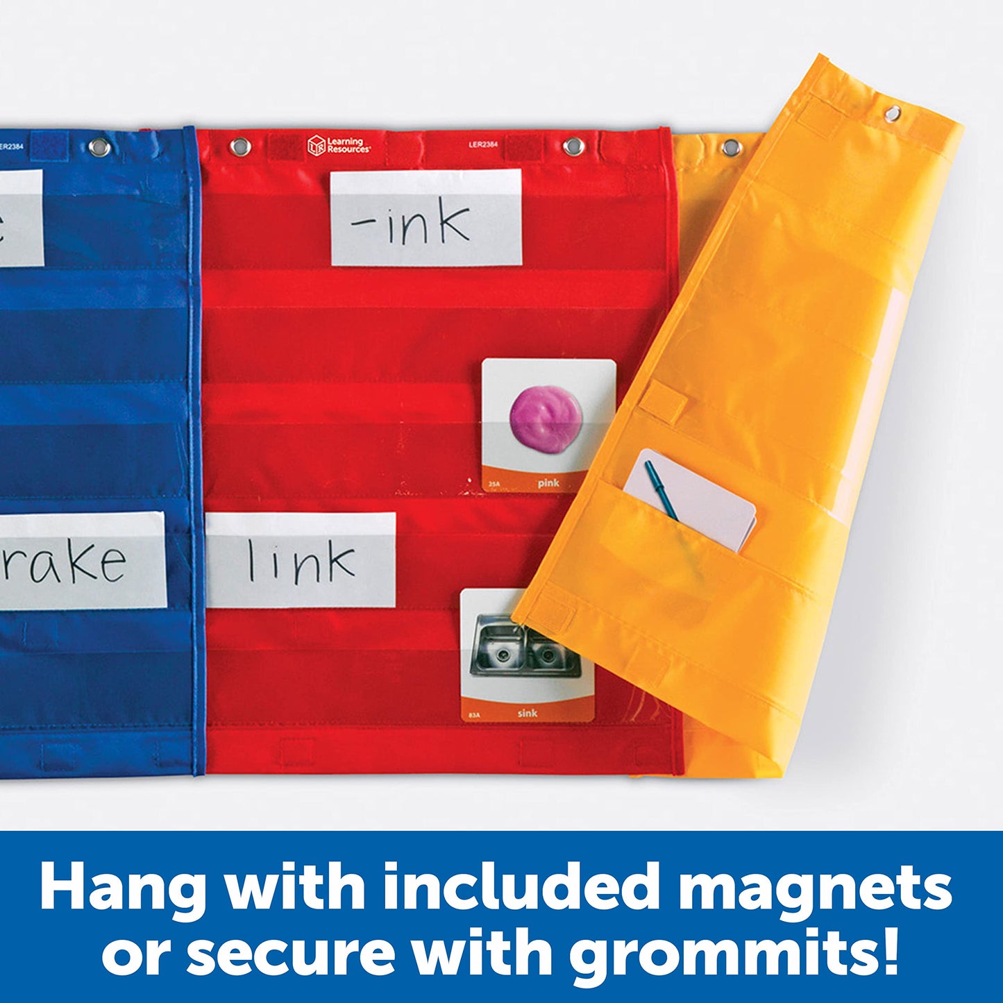 Learning Resources LER2384 Magnetic Pocket Chart Squares, Classroom/Teacher Organizer, All Grades, Set of 4