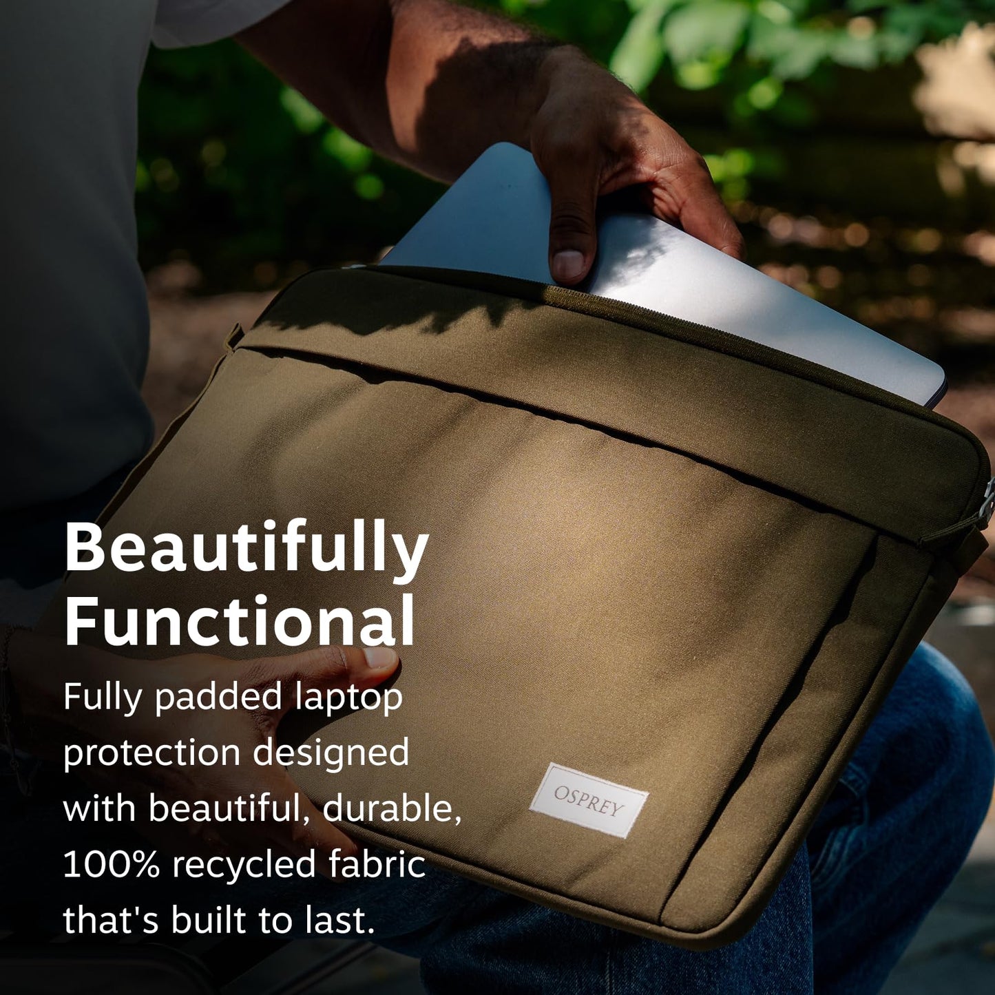 Osprey Arcane 16 Inch Laptop Sleeve, Moss Green Heather