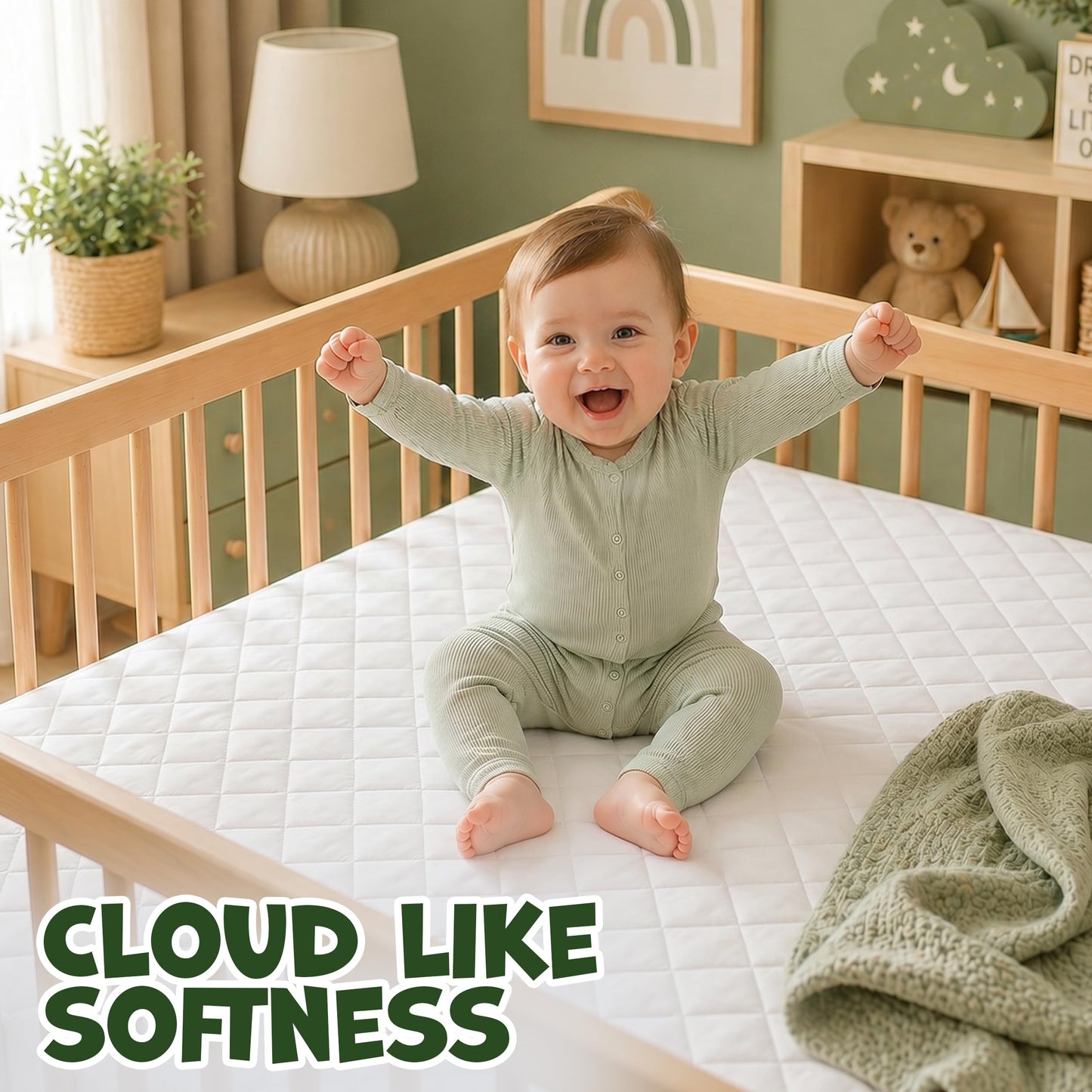 Utopia Bedding Waterproof Crib Fitted Mattress Protector (Pack of 2) - Toddler and Baby Crib Mattress Pad Cover - Soft and Breathable with 7 Inches Deep Skirt (White, 28" x 52")