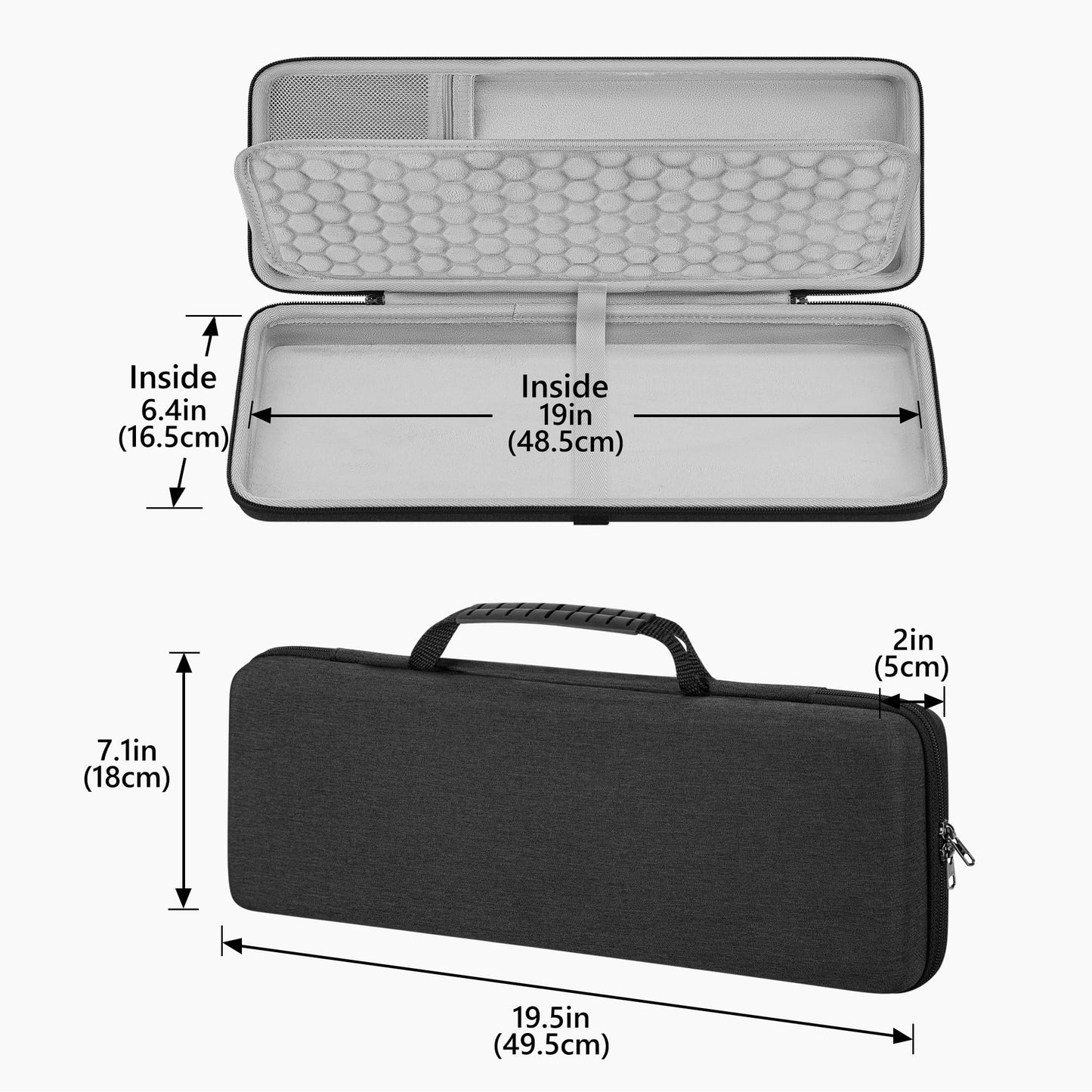 Geekria Full Size Keyboard Hard Shell Case, Compatible with Logitech G915 / G915 X, Travel Carrying Bag for 108-Key Computer Keyboard (Dark Gray)