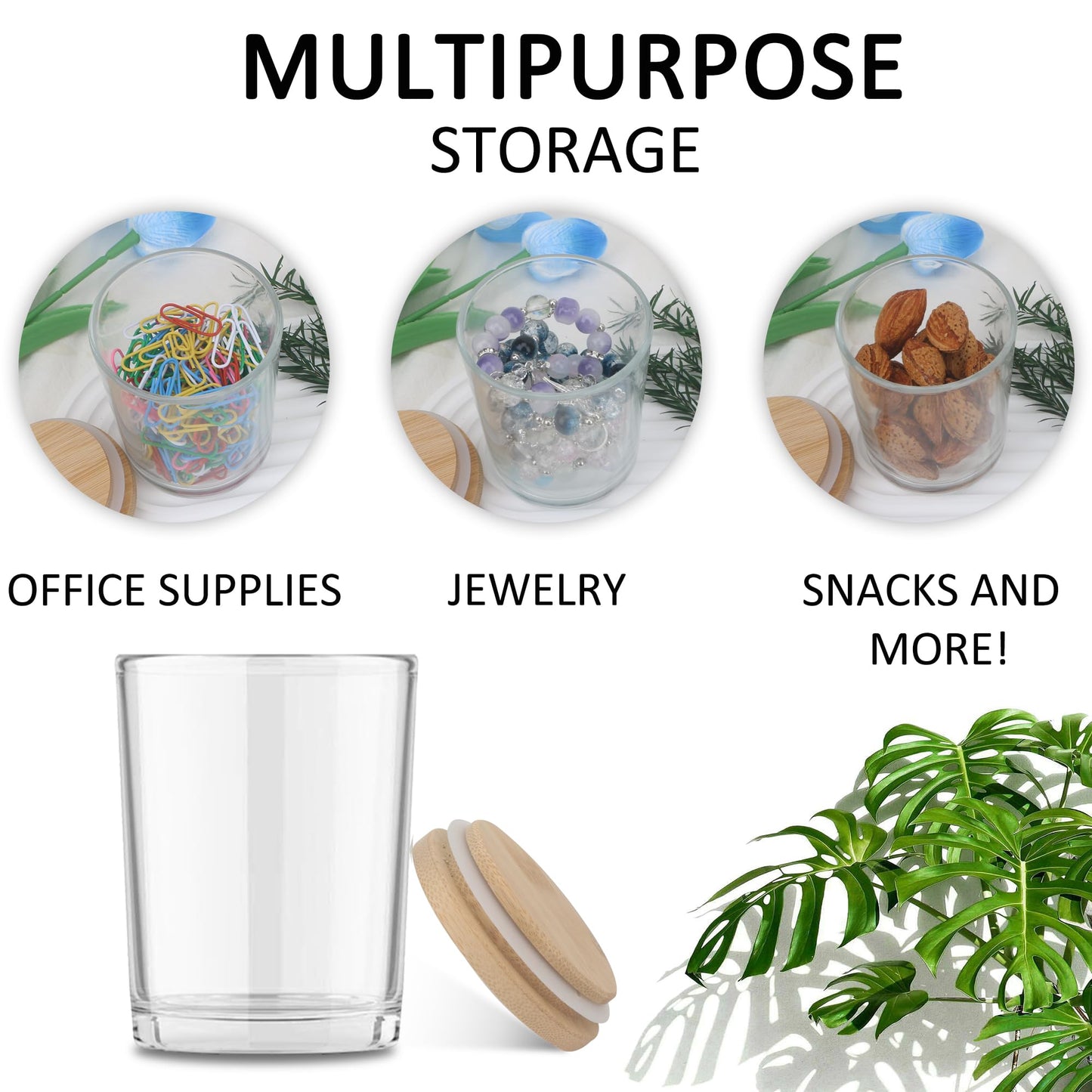 MILIVIXAY 20 Pack 7 OZ Clear Thick Glass Candle Jars with Lids - Bulk Empty Candle Jars for Making Candles - Spice, Powder Containers.