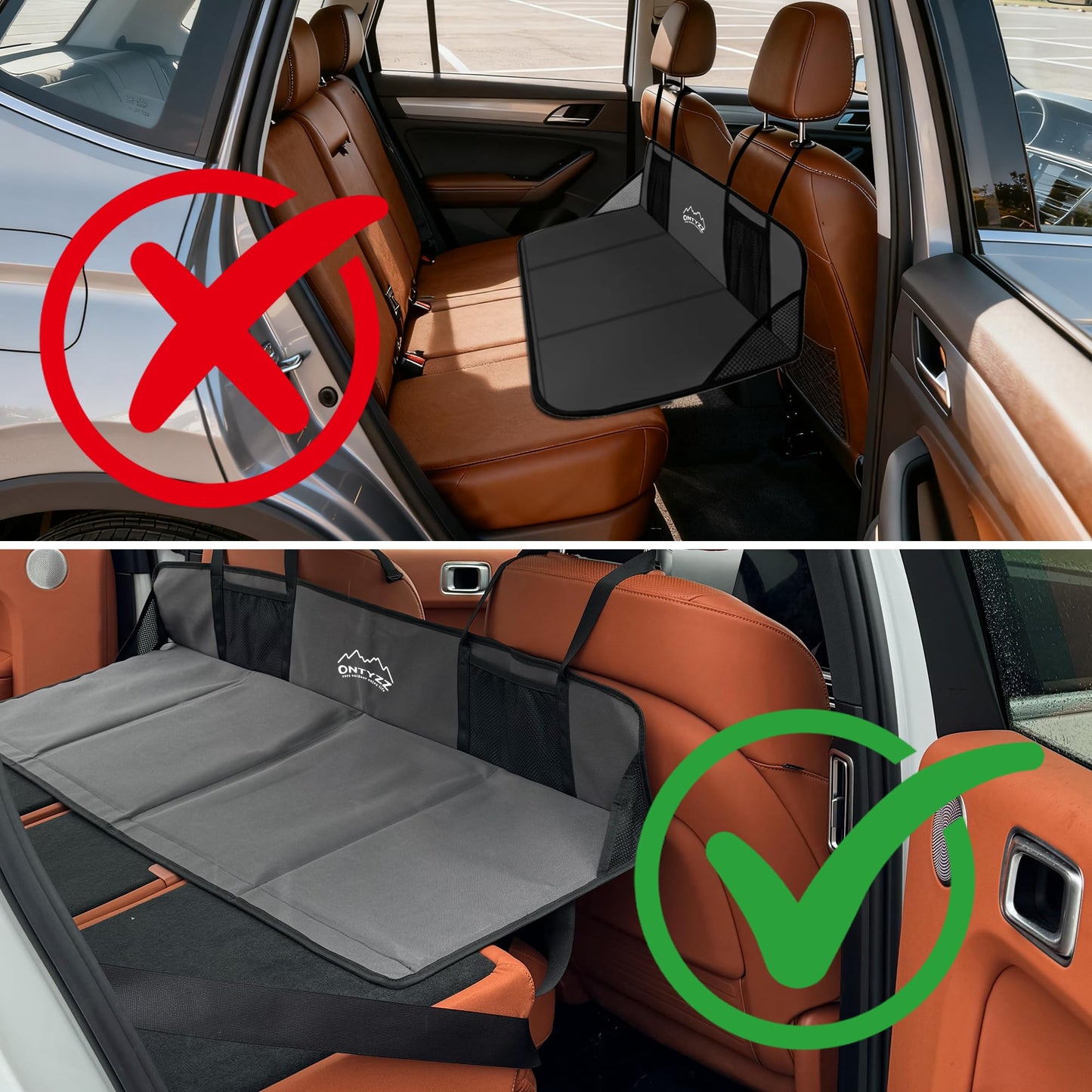 ONTYZZ Car Rear Seat Mattress Extension Plate Foldable Portable Mattress for Sleeping Car Back Seat Extender Increase Trunk and Car Bed Camping Space for Camping Car, Model3/Y/S