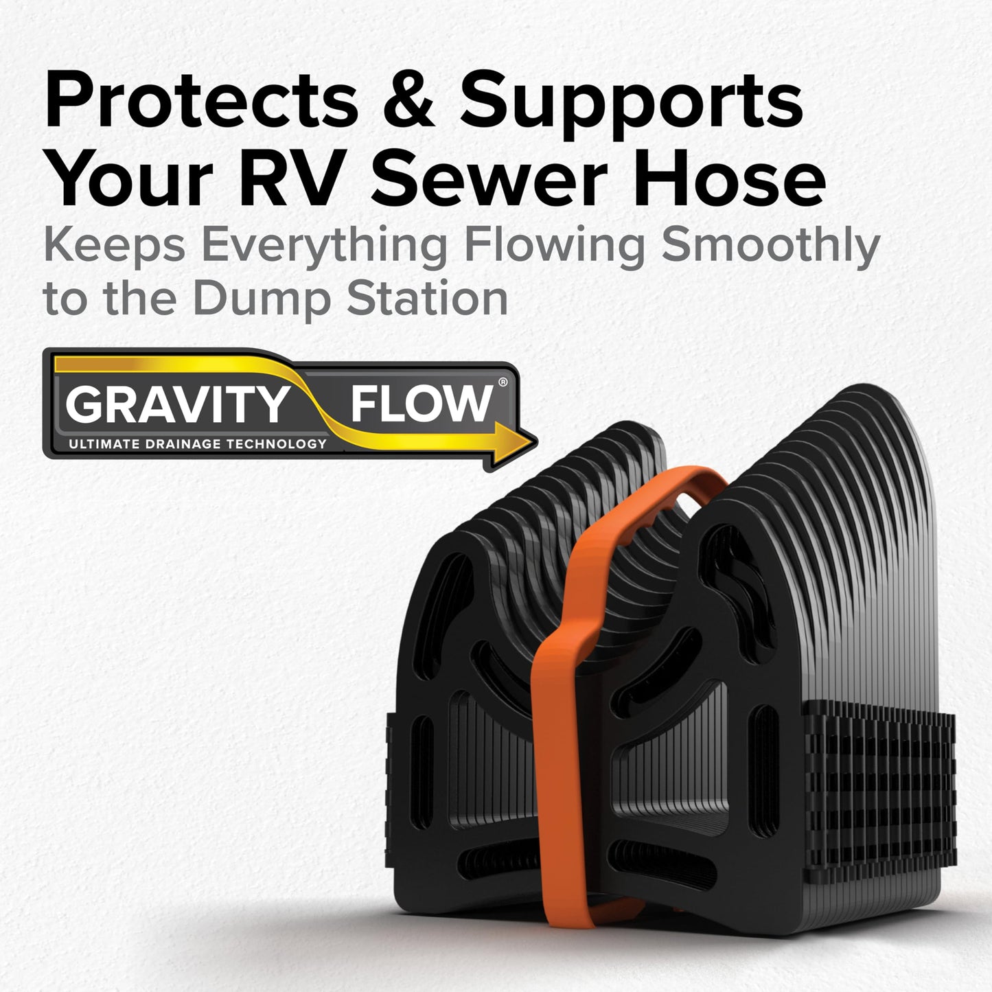 Camco Sidewinder 15-Ft RV Sewer Hose Support - Features Flexible Telescoping Design for Avoiding Obstacles & Deep Cradles Secure RV Sewer Hose - Out-of-The-Box Ready & Folds for RV Storage (43041)