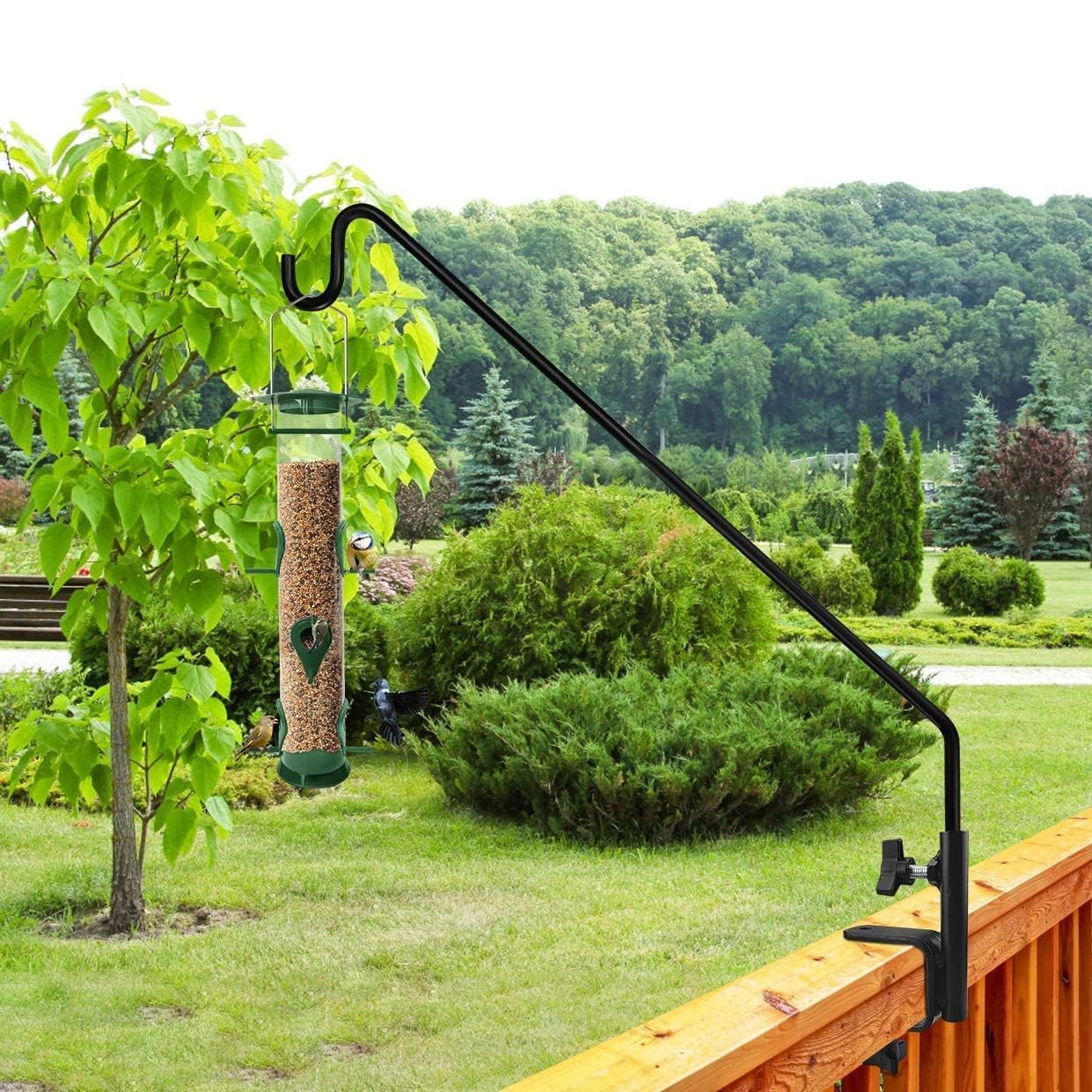MIXXIDEA Heavy Duty Extensible Deck Hook - Adjustable for Hanging Bird Feeders, Plants, Wind Chimes, Lanterns