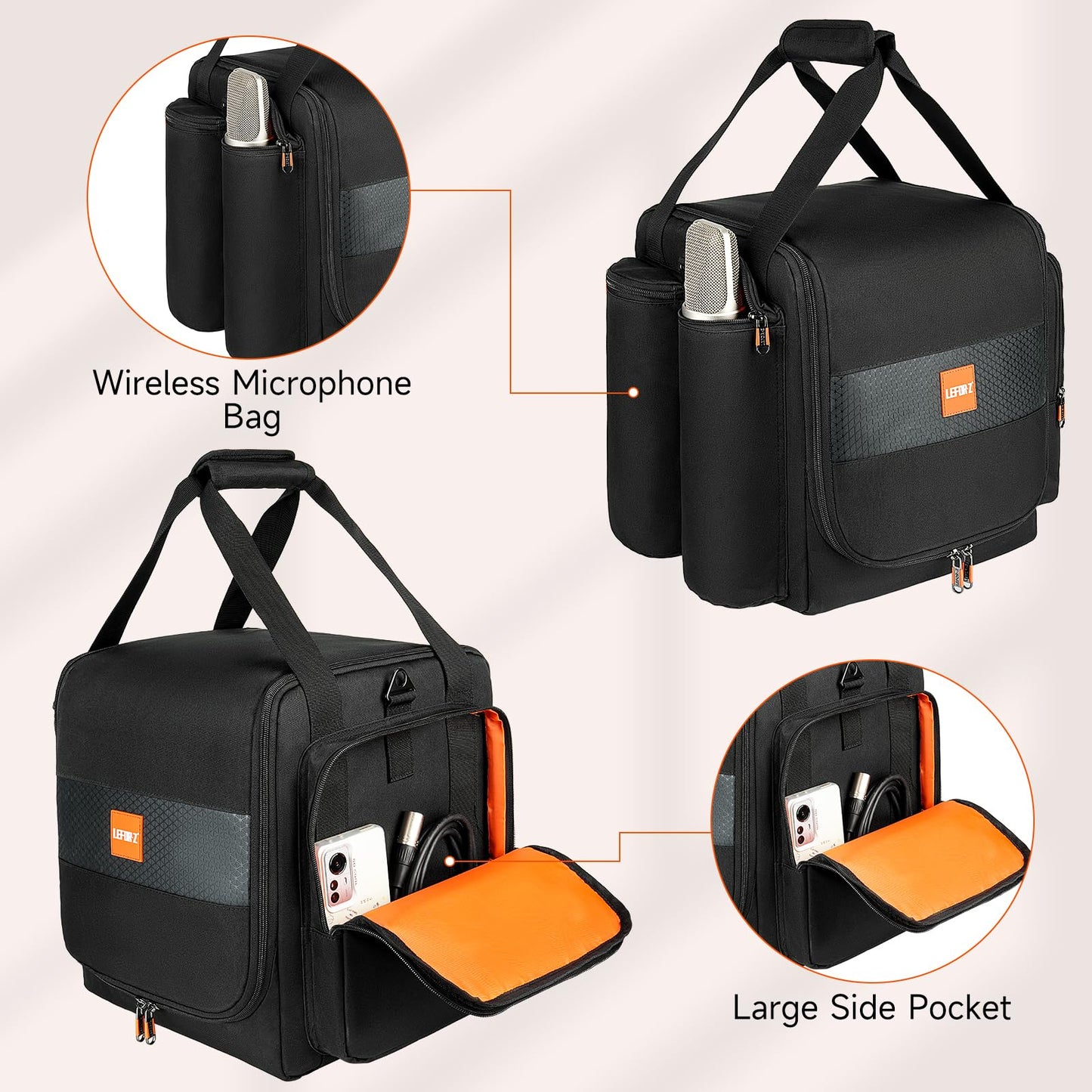 Carrying Case Travel Bag Compatible with JBL Partybox Encore Essential,Portable Speaker Tote Bag fits for Encore with Shoulder Strap & Extra Pockets for Microphone,Charger,Cable,Accessories(Black)