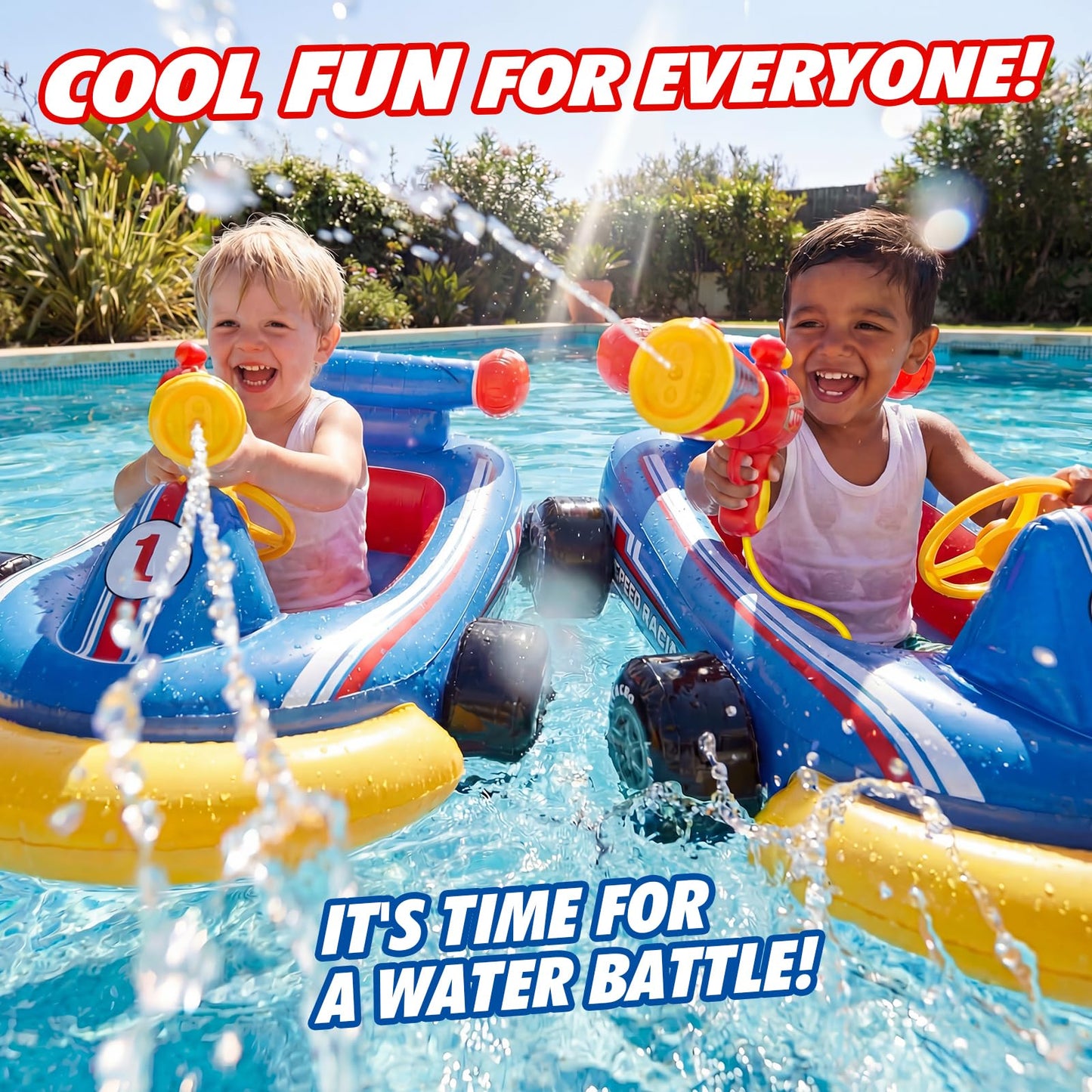Lehoo Castle Inflatable Pool Floats Toys for Kids with Water Gun - Ride-on Swimming Pool Floaties for Kids Ages 3-8, Toddler Pool Float Outdoor Summer Beach Water Toys for Boys and Girls