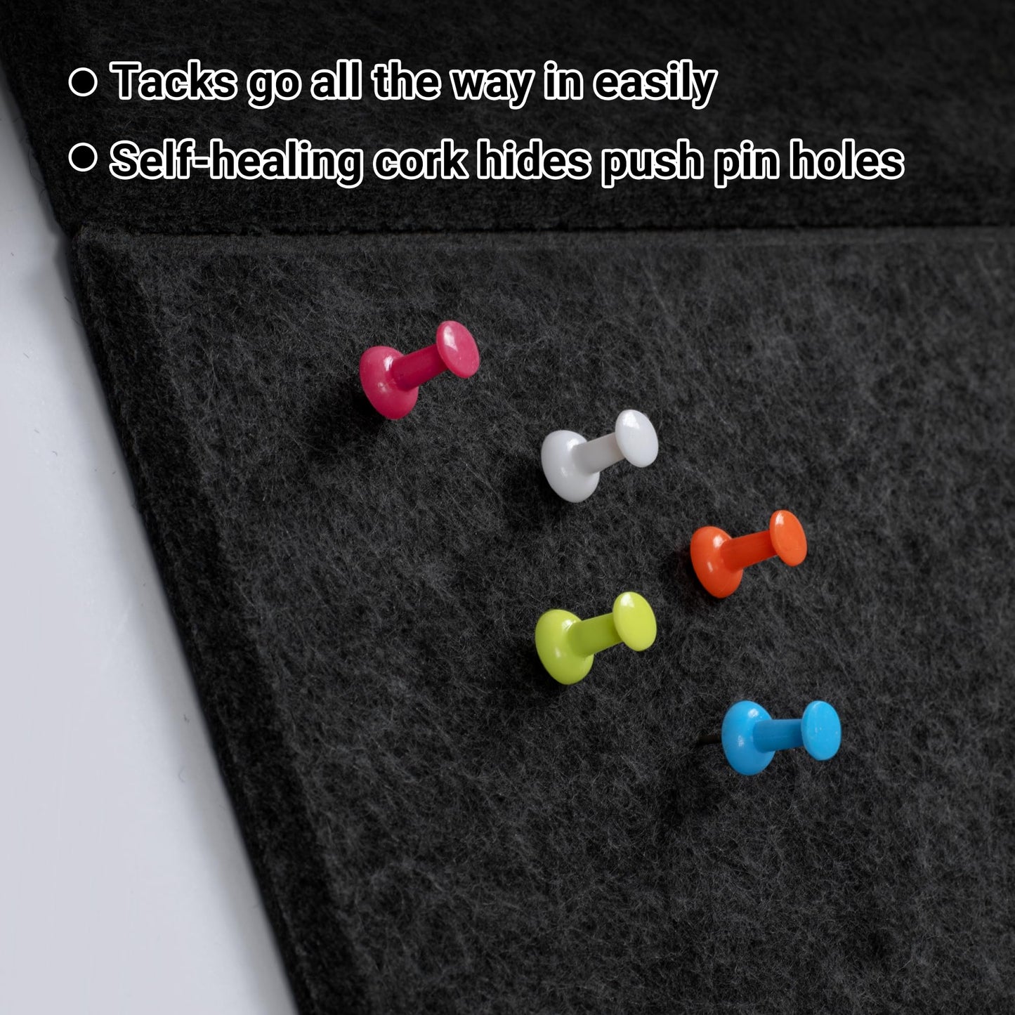 AKTOP Black Cork Bulletin Board 47"x35", 12 Pack Removable Felt Cork Board Tiles for Wall, Large 48 x 36 Bulletin Board Notice Pin Board for Office, School & Home, 48 Safe Adhesive Tabs, 20 Pushpins