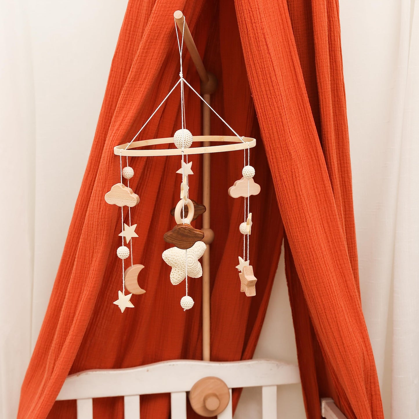 Starry Sky Mobile for Crib, Handmade Nursery Mobile, Baby Bedroom Hanging Decoration Toy
