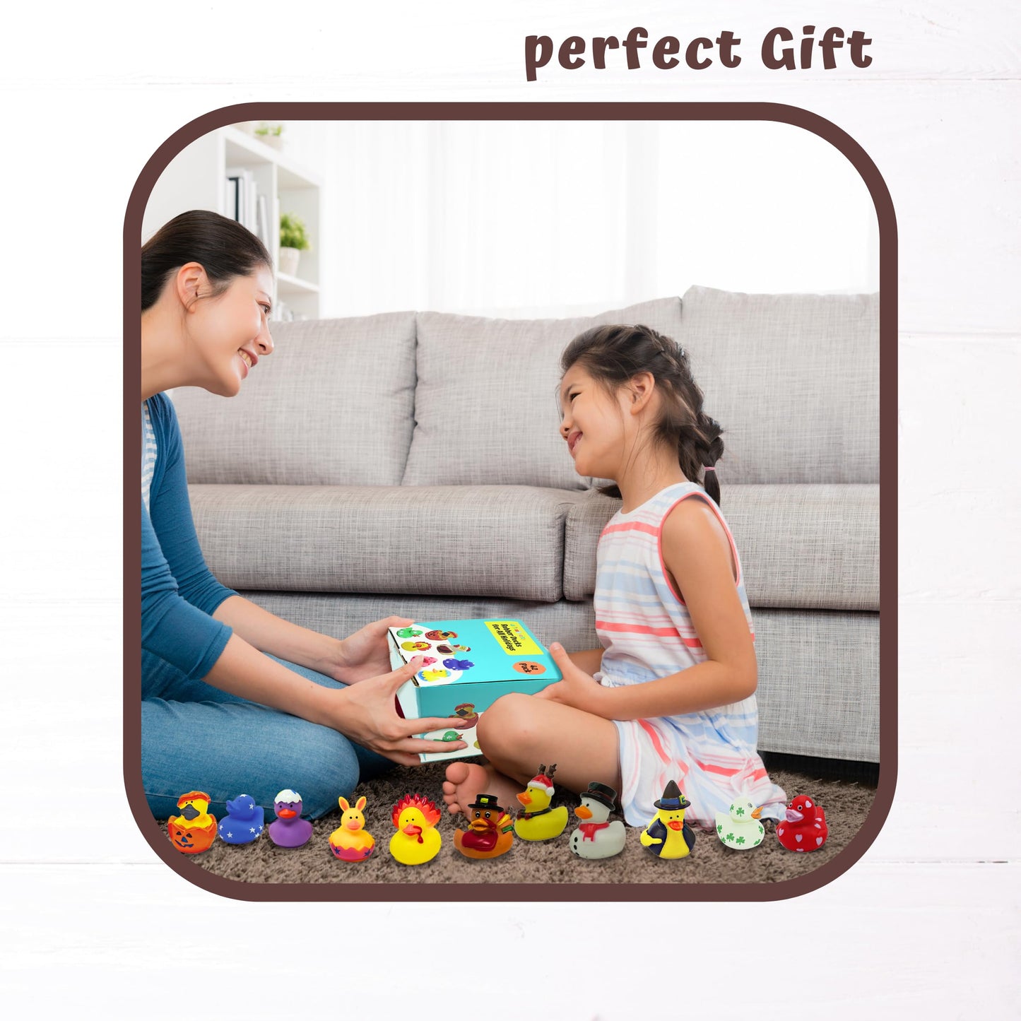 4E's Novelty Rubber Ducks for All Holidays, Bulk Pack of 42 - Includes 6 of Each Holiday, Valentines Day Rubber Ducks, Easter Duckies, Bath Toys for Kids, Gift for Jeep Owners, Jeep Ducking