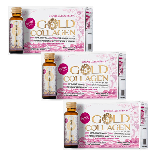 Pure Gold Collagen | The Original #1 Liquid Collagen Peptides Supplement | Hydrolyzed Marine Collagen Drink with Hyaluronic Acid, Borage Oil, Essential Vitamins & Amino Acids for Skin, Hair & Nails | 30 - 50ml bottles | 30 Day Supply