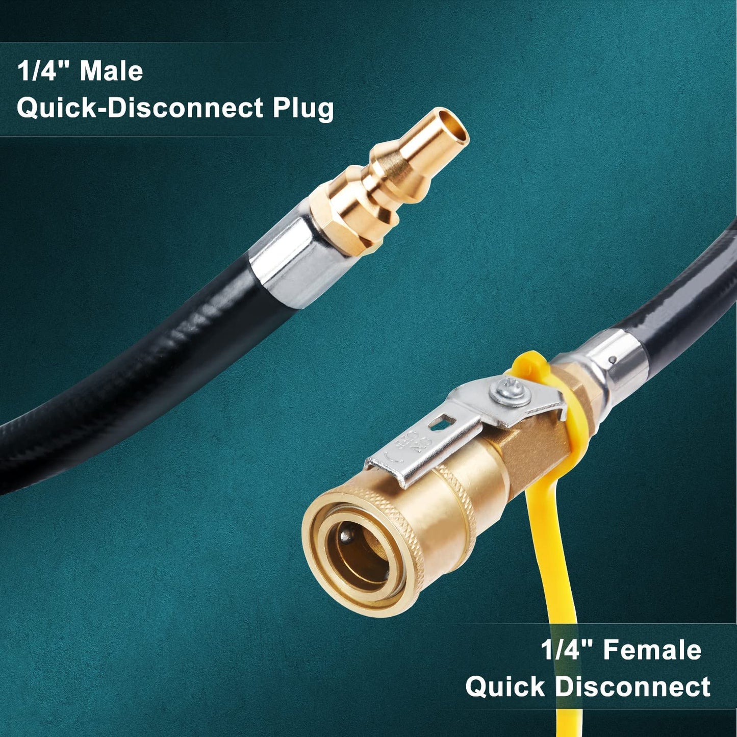 GASPRO 20ft RV Propane Quick Connect Hose - Low Pressure Extension Hose with 1/4" Disconnect Fittings - Ideal for Gas Grills, Griddles, Stoves, Fire Pits