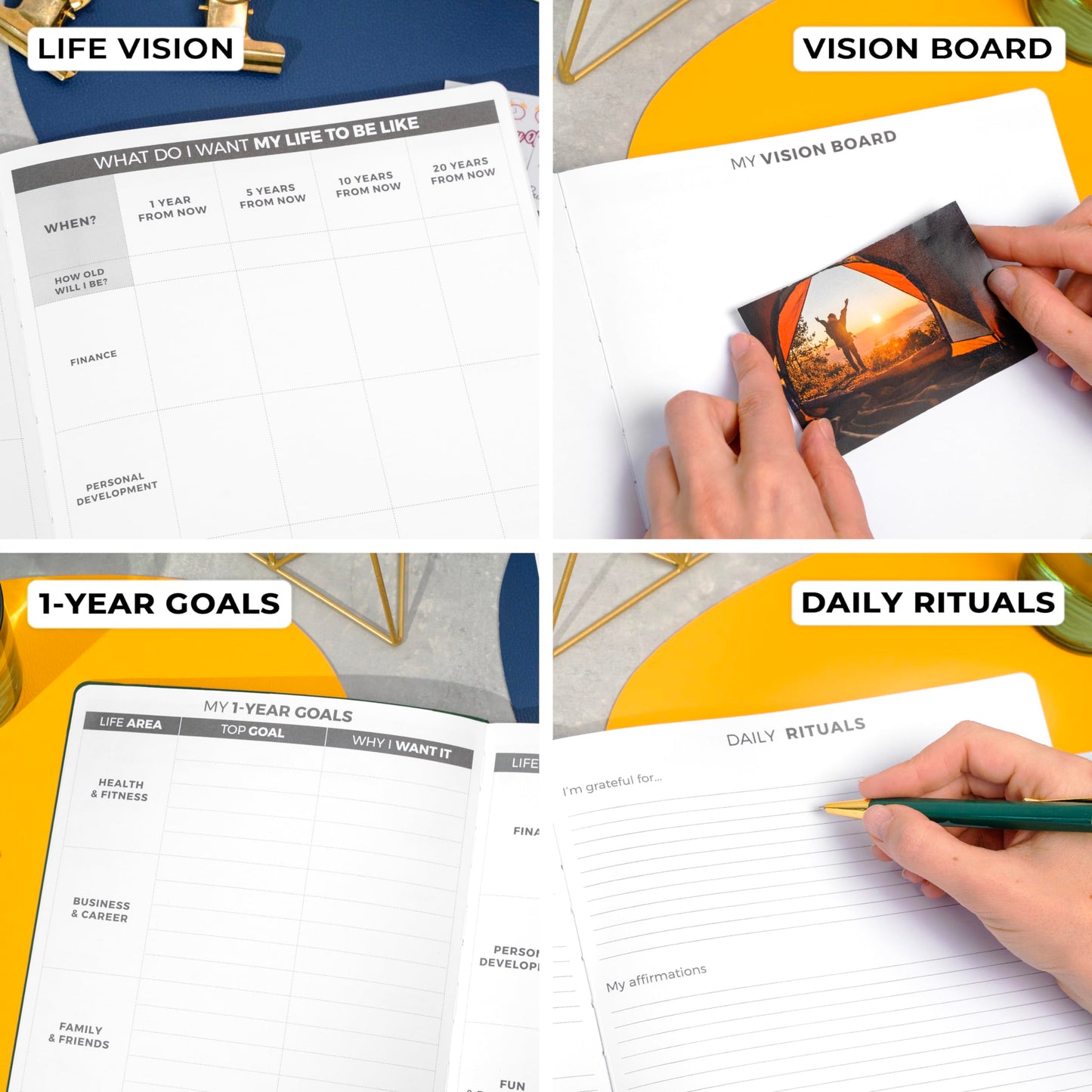 Clever Fox Planner Daily PRO - 8.5 x 11" A4 Size Daily Life Planner and Gratitude Journal to Increase Productivity, Time Management and Hit Your Goals - Undated - Lasts 3 Months (Forest Green)