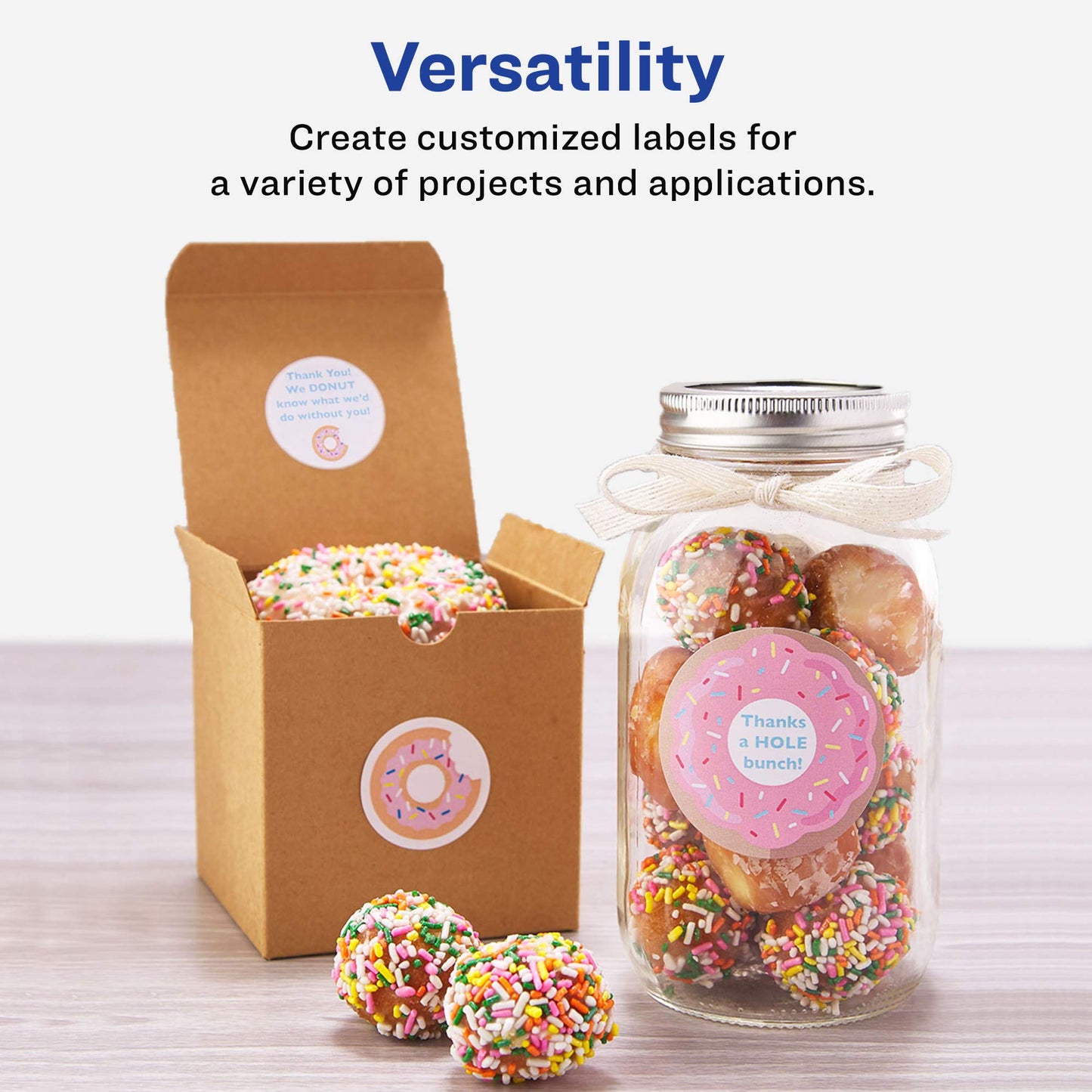 White Print-to-the-Edge Easy Peel Round Labels