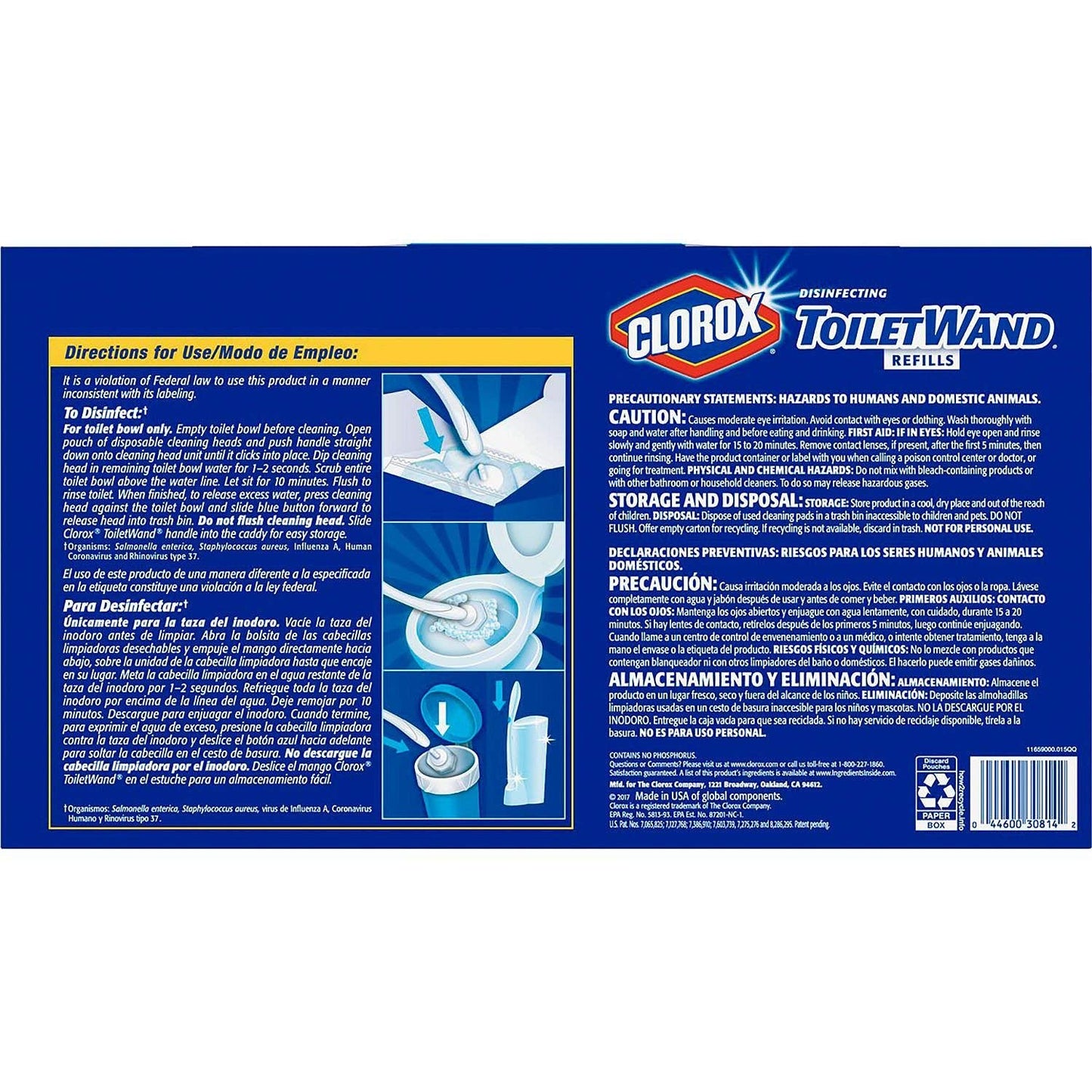 Clorox ToiletWand,Disposable Toilet Cleaning Rainforest Rush Refill (36 Count 1 Toilet)