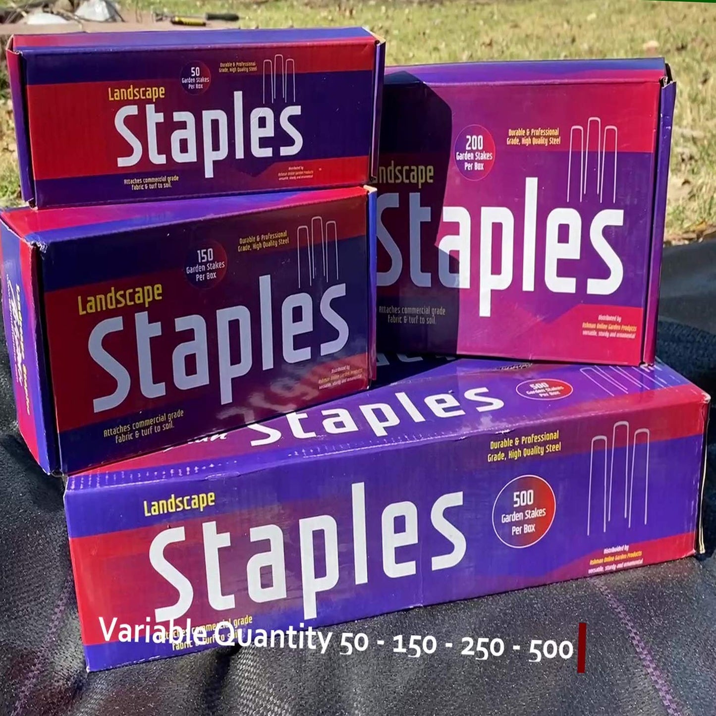 Ashman Galvanized Garden Stakes Landscape Staples: 200 Pack 6 Inch Sod and Fence Stake - Sturdy Rust Resistant Gardening Supplies for Anchoring Landscaping, Weed Barrier Fabric, Ground Cover