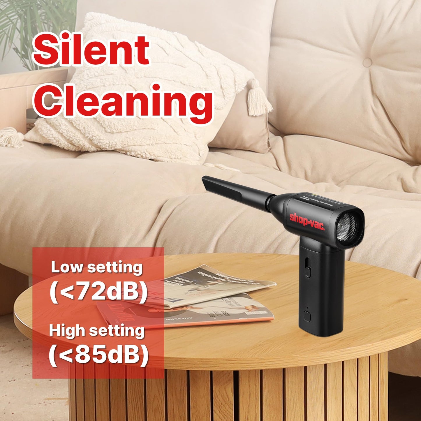 Shop-Vac Portable Electric Air Duster – Cordless Rechargeable Air Blower with Brushless Motor & USB-C, Compact Compressed Air Duster for PC, Keyboard, Camera & Car
