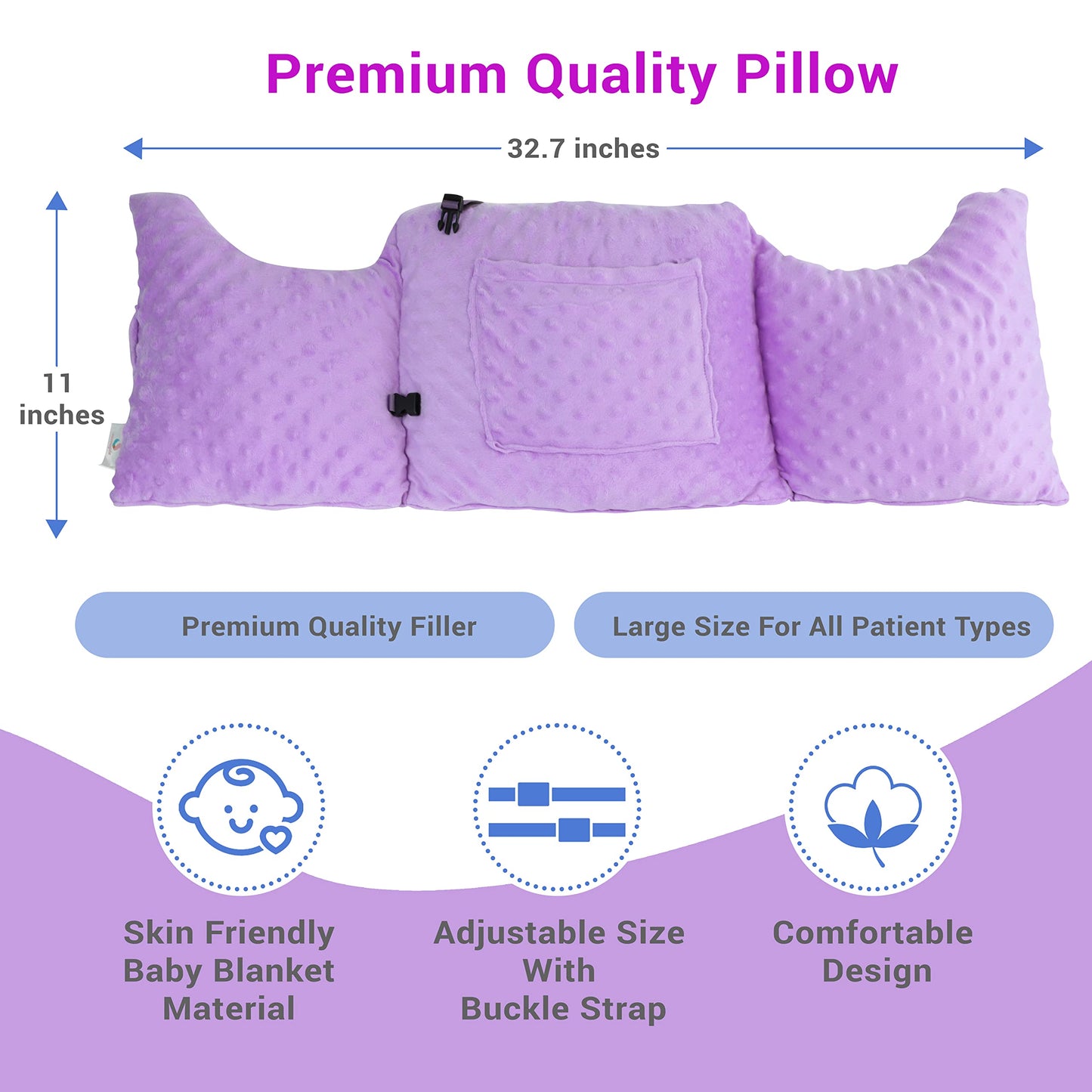 Zomaple Post Mastectomy Pillow, Lavender – Gentle Chest Protection for Sleep & Car Rides – Reduces Underarm Pressure, Cushions Everyday Bumps & Helps You Relax – Pillow for Mastectomy Recovery Support