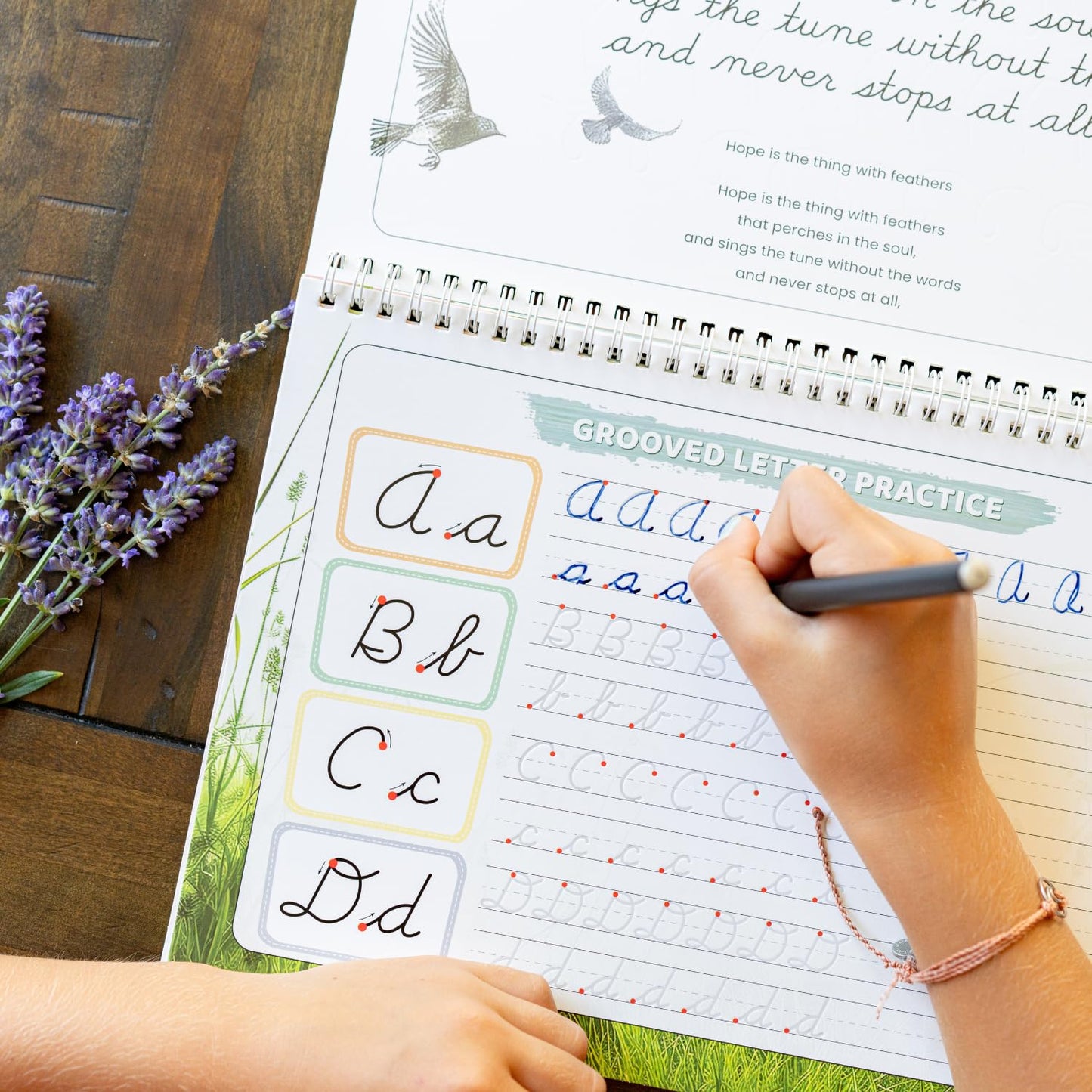 Grooved Cursive Handwriting Workbook by Graceful By Design - Magic Reusable Grooved Handwriting Practice for Kids and Cursive Workbook for Kids Ages 8-12