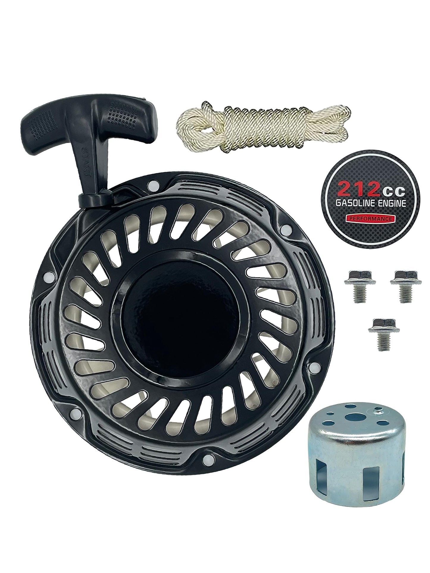 YAMAKATO 212 196 224 208 cc Recoil Pull Start Assembly w/Pulley Cup for Predator Champion Coleman Honda Westinghouse Firman Ryobi Simpson 5.5 6.5 hp Small Engines etc.