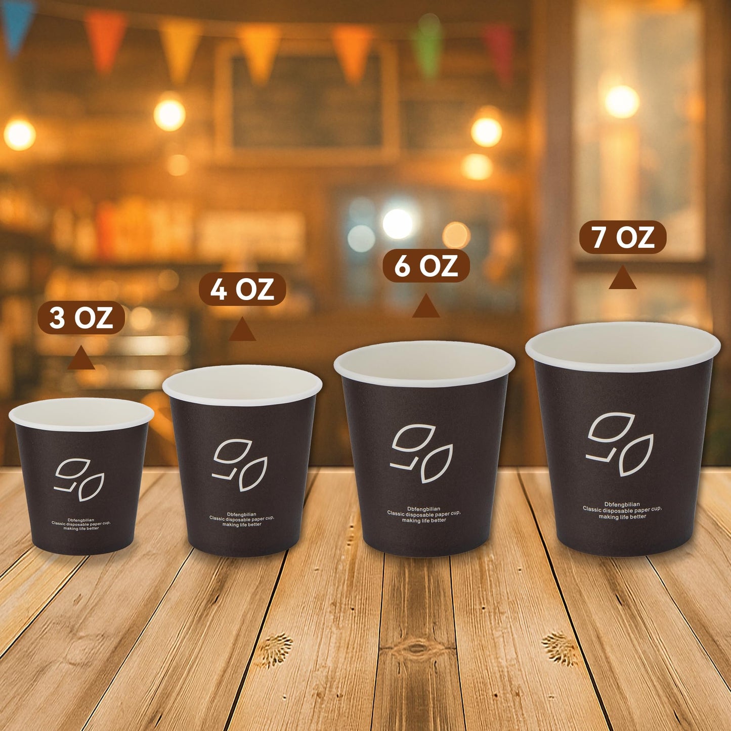 Dbfengbilian 6 oz Paper Cups, 600 Ct – Leak-Proof & Recyclable Disposable Coffee Cups, Food-Safe Poly Lining for Hot Drinks Like Espresso, Tea, and Hot Chocolate – Ideal for Office, Home, Party
