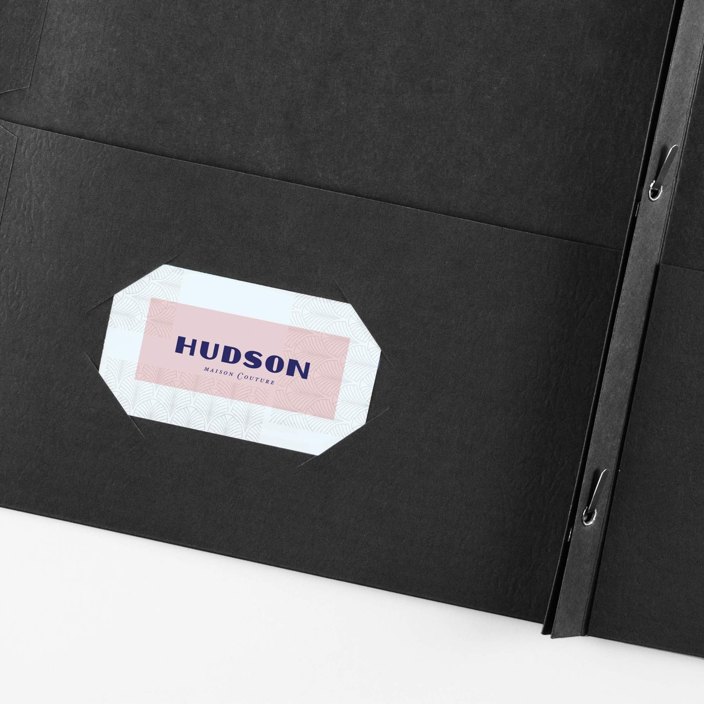 Two Pocket Folders with Fastener, Black, Paper